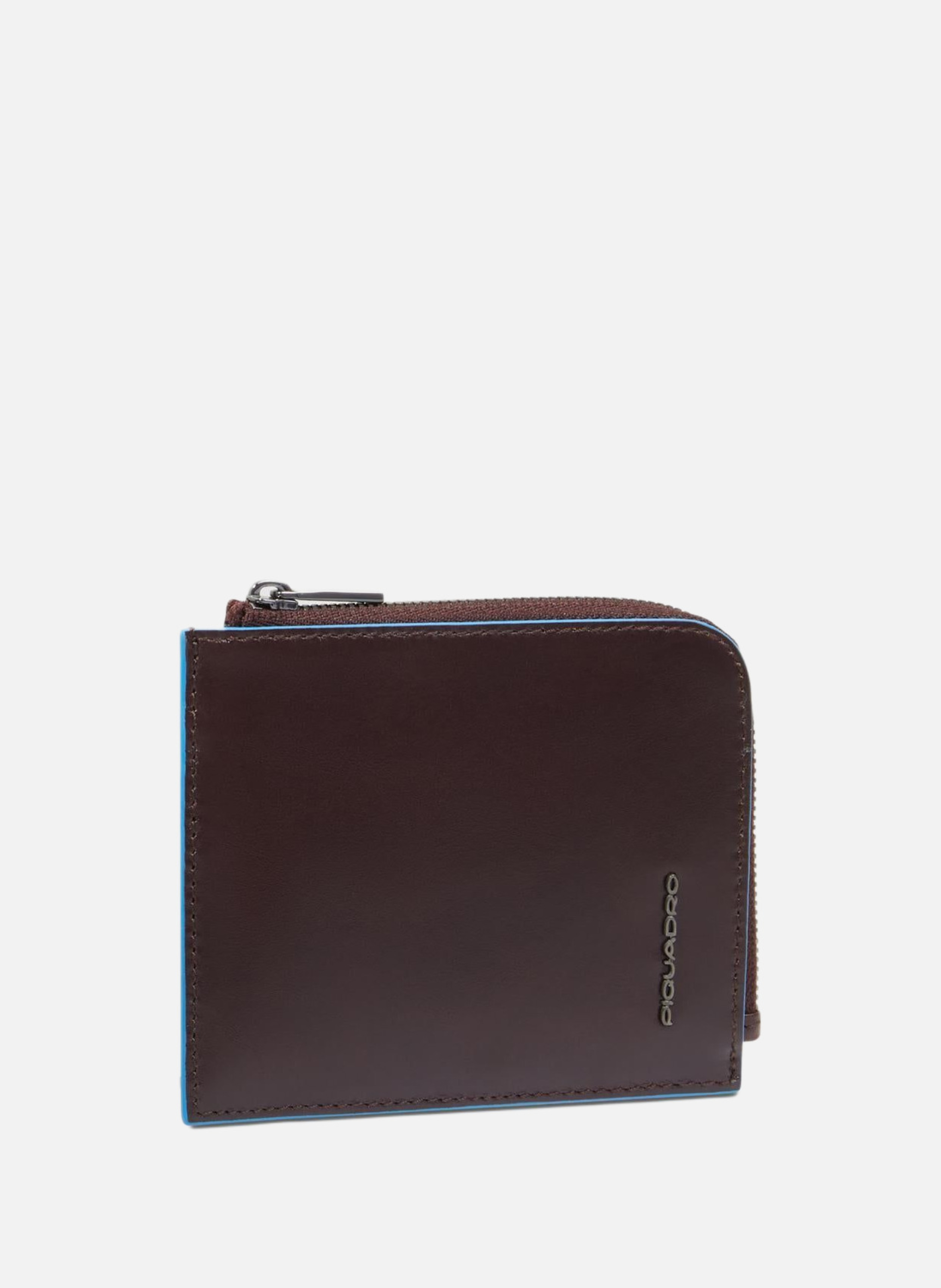 Portefeuille porte-cartes de crédit homme zippé PIQUADRO Marron