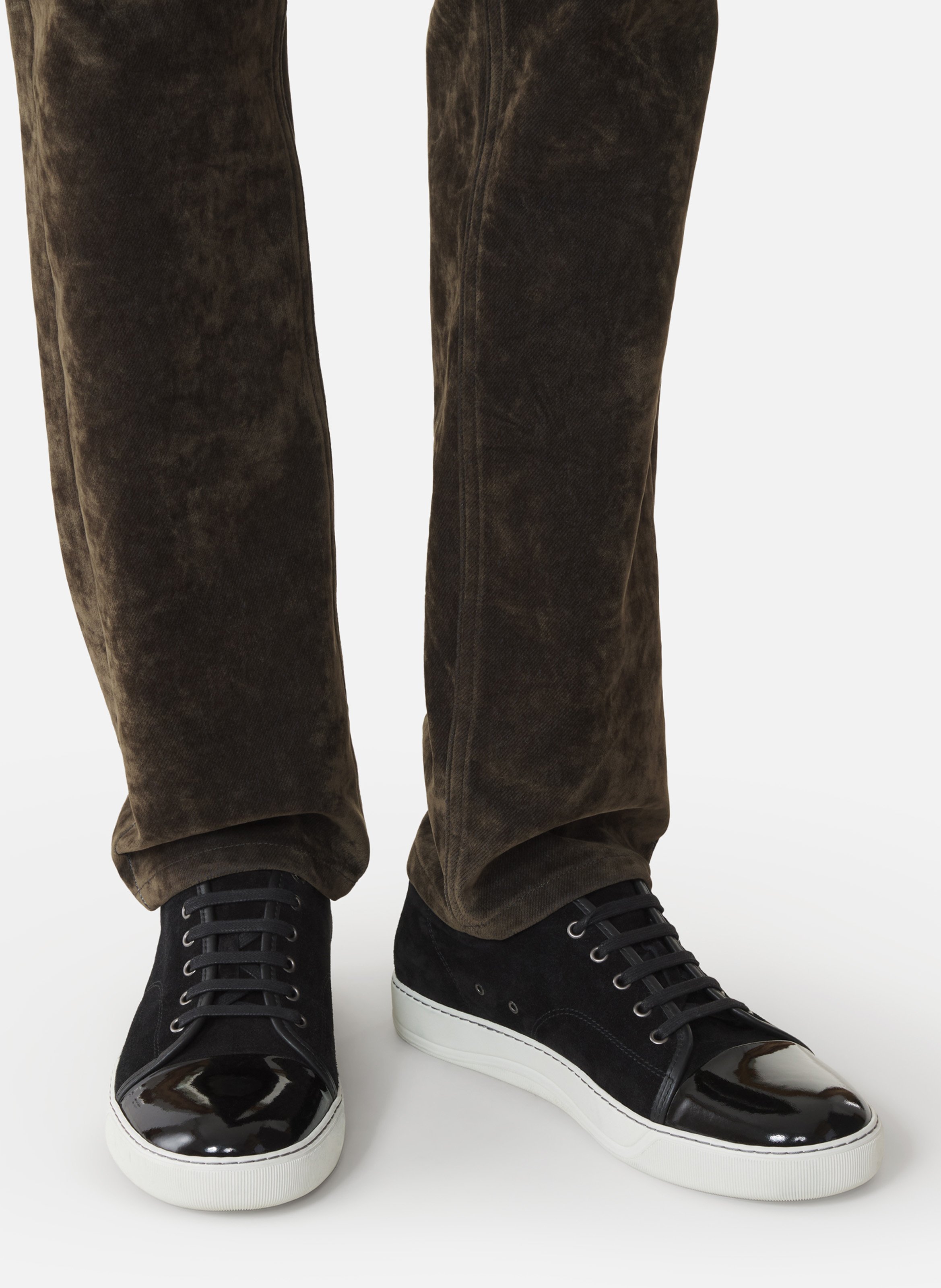 Sneakers dbb1 en suede et cuir vernis LANVIN Noir