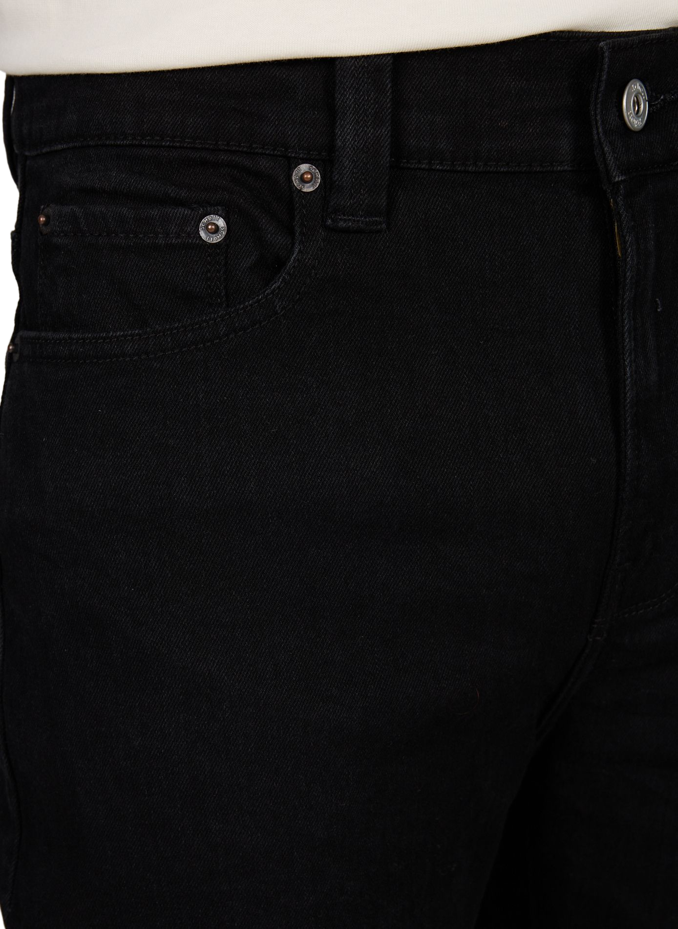 Jean droit en coton SCHOTT Noir