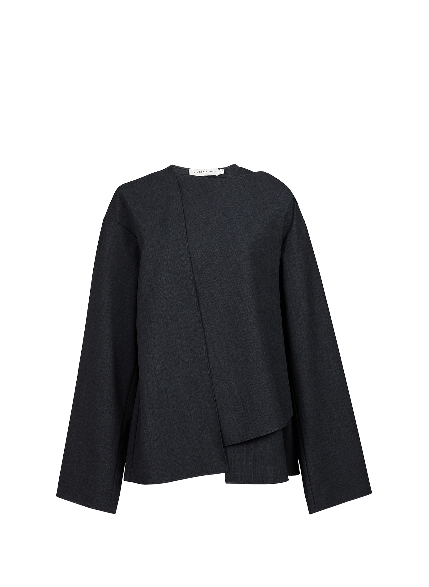 Wollmischung Cape-Bluse VIKTORIA CHAN Grau