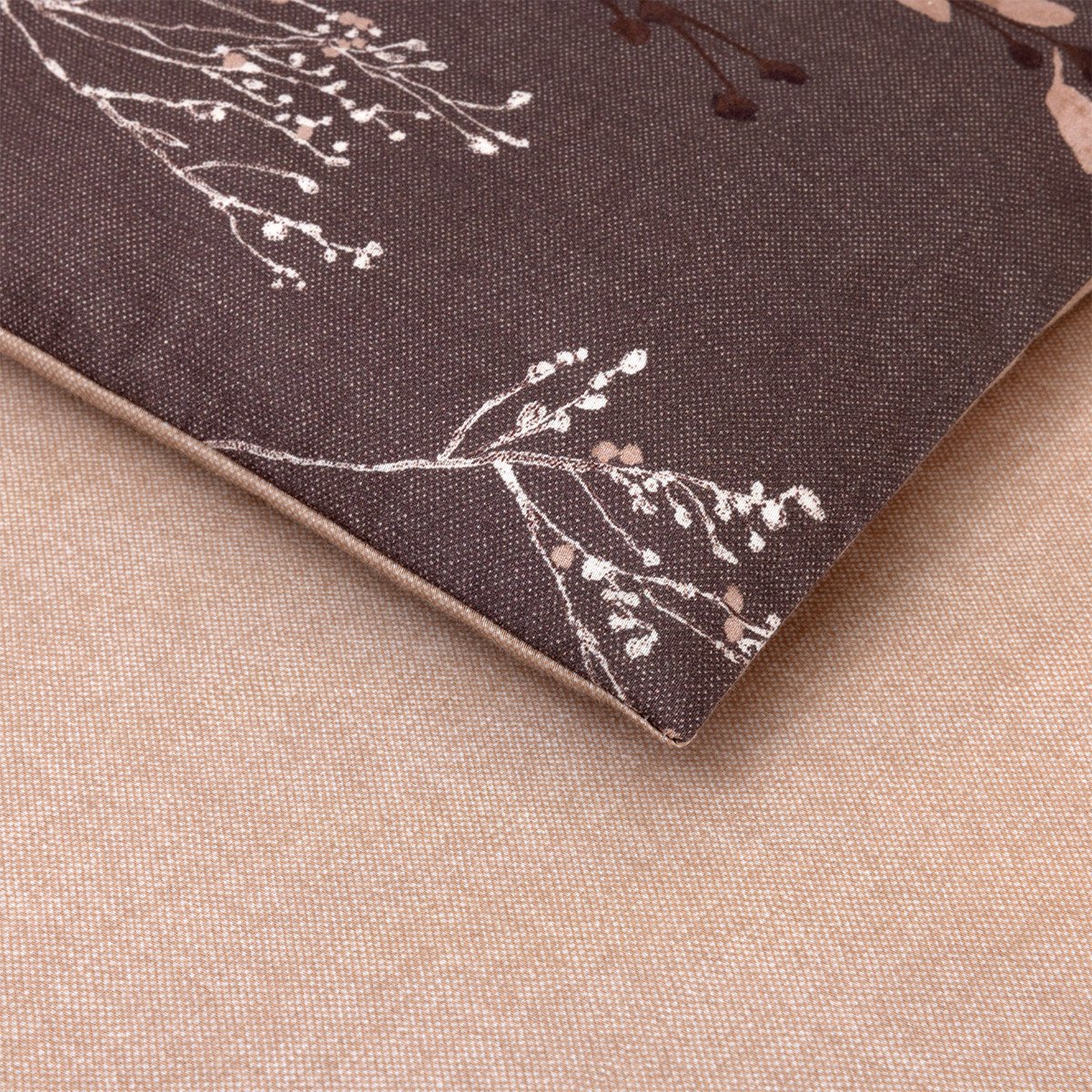 Housse de couette en satin de coton, wild millet BOSS HOME Marron
