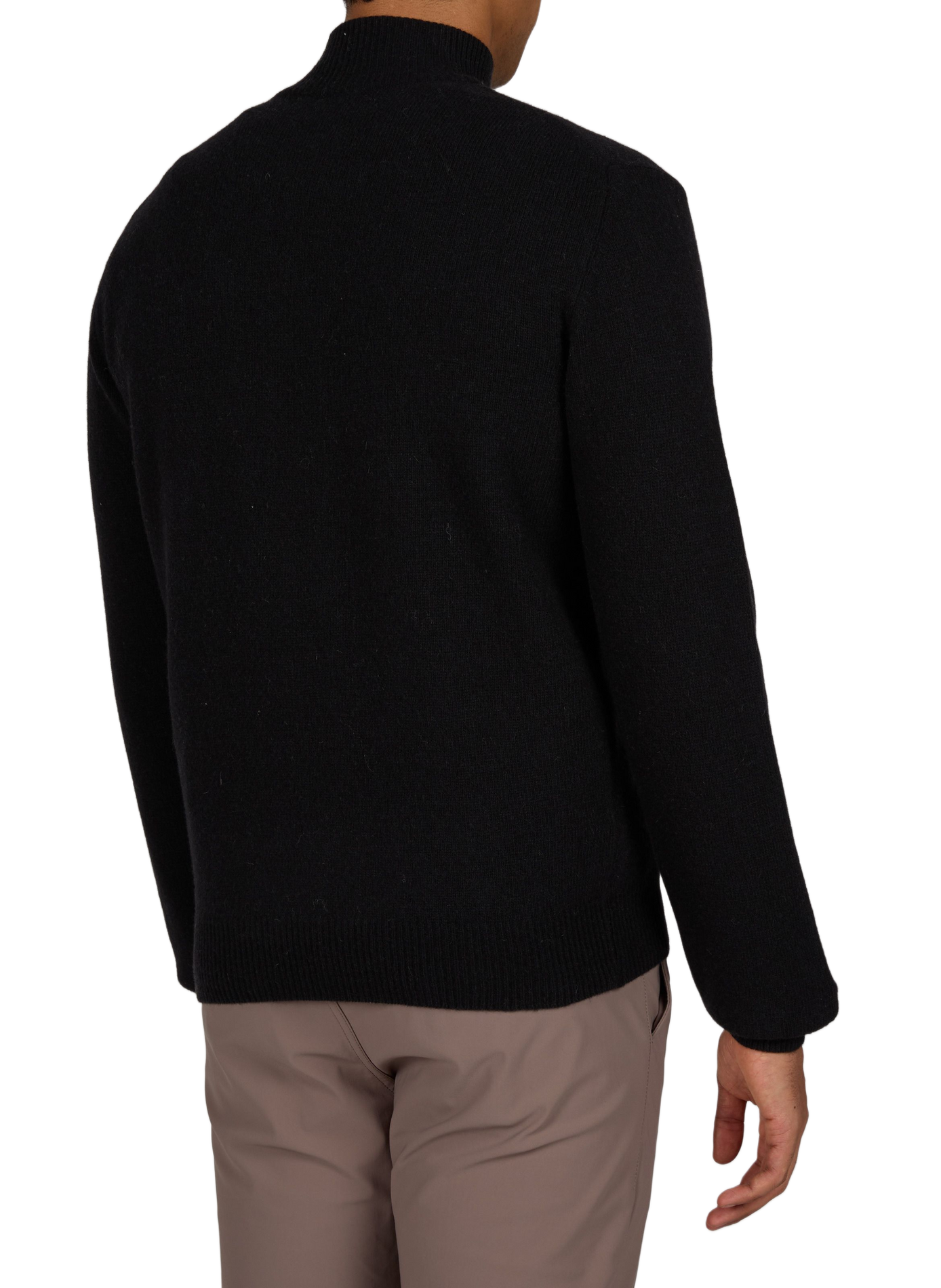 Zippered wool blend sweater. 1789 CALA Black