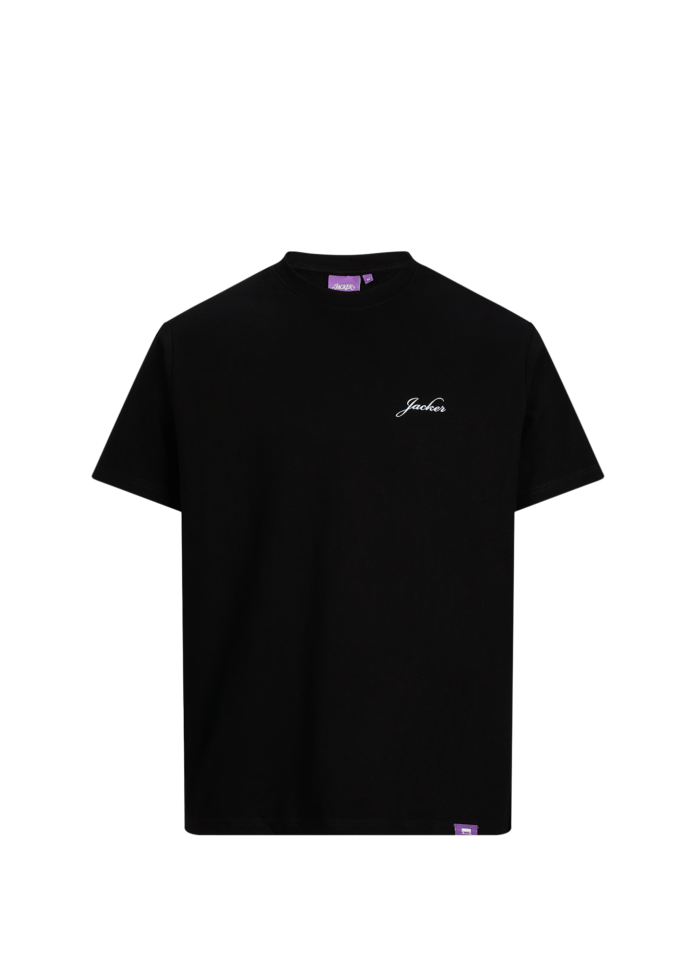 Recht T-shirt met zeefdruk in katoen JACKER. Zwart