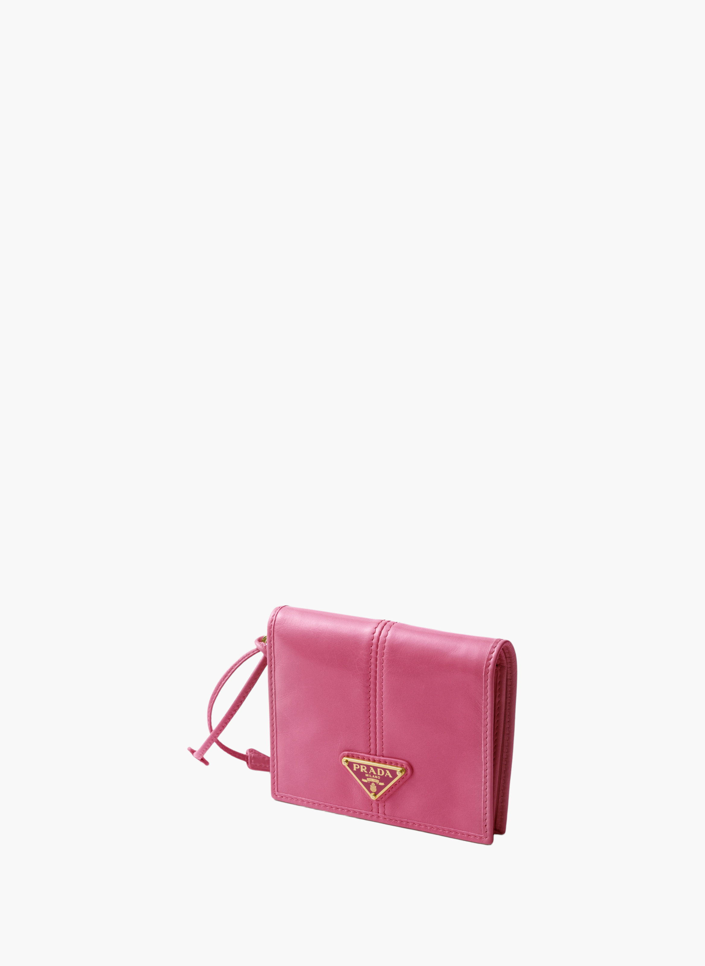 Petit portefeuille en cuir PRADA Rose