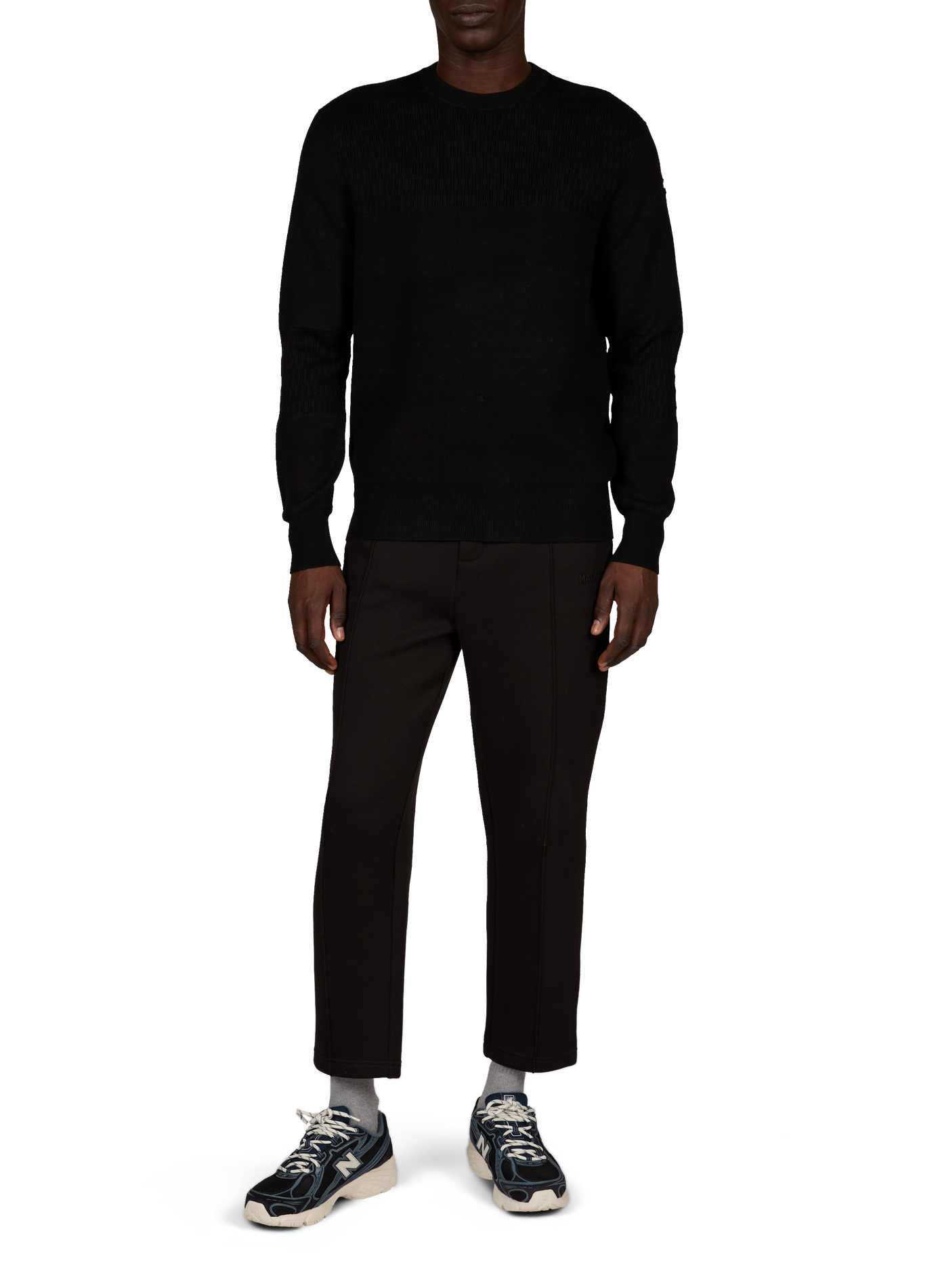 Straight round neck sweater SCHOTT Black