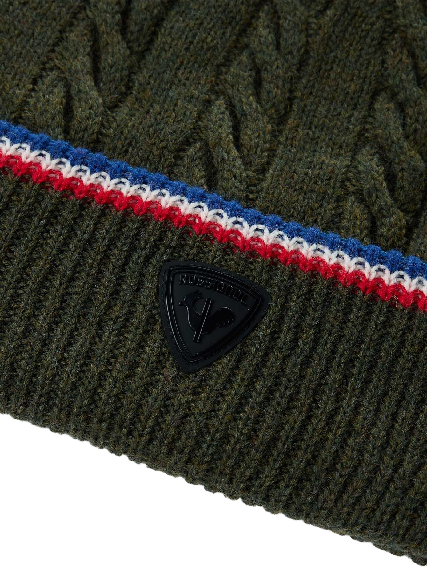 Beanie mit Umschlag im Zopfmuster ROSSIGNOL Khaki