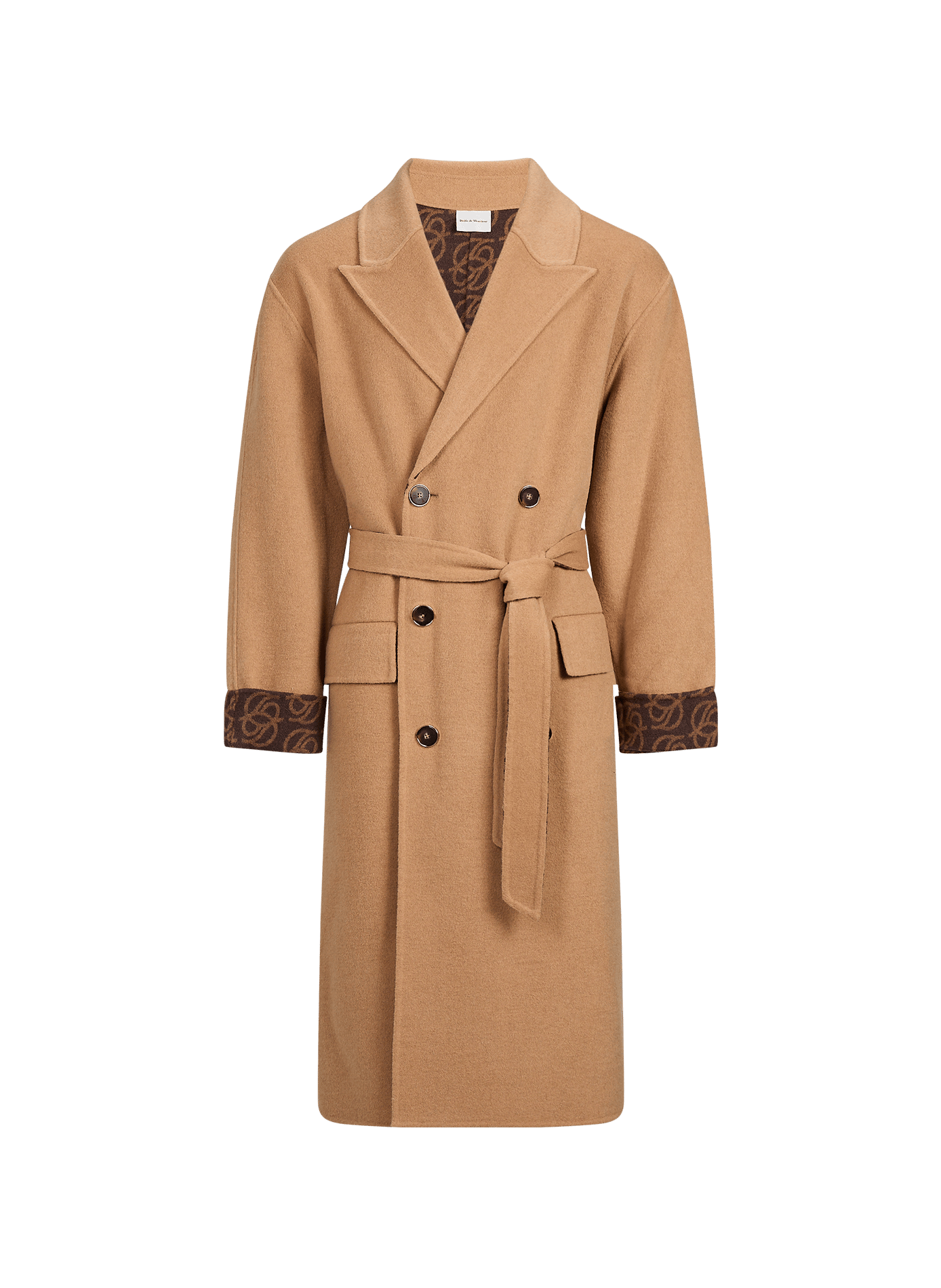 Lange jas van gemengde wol DROLE DE MONSIEUR Beige