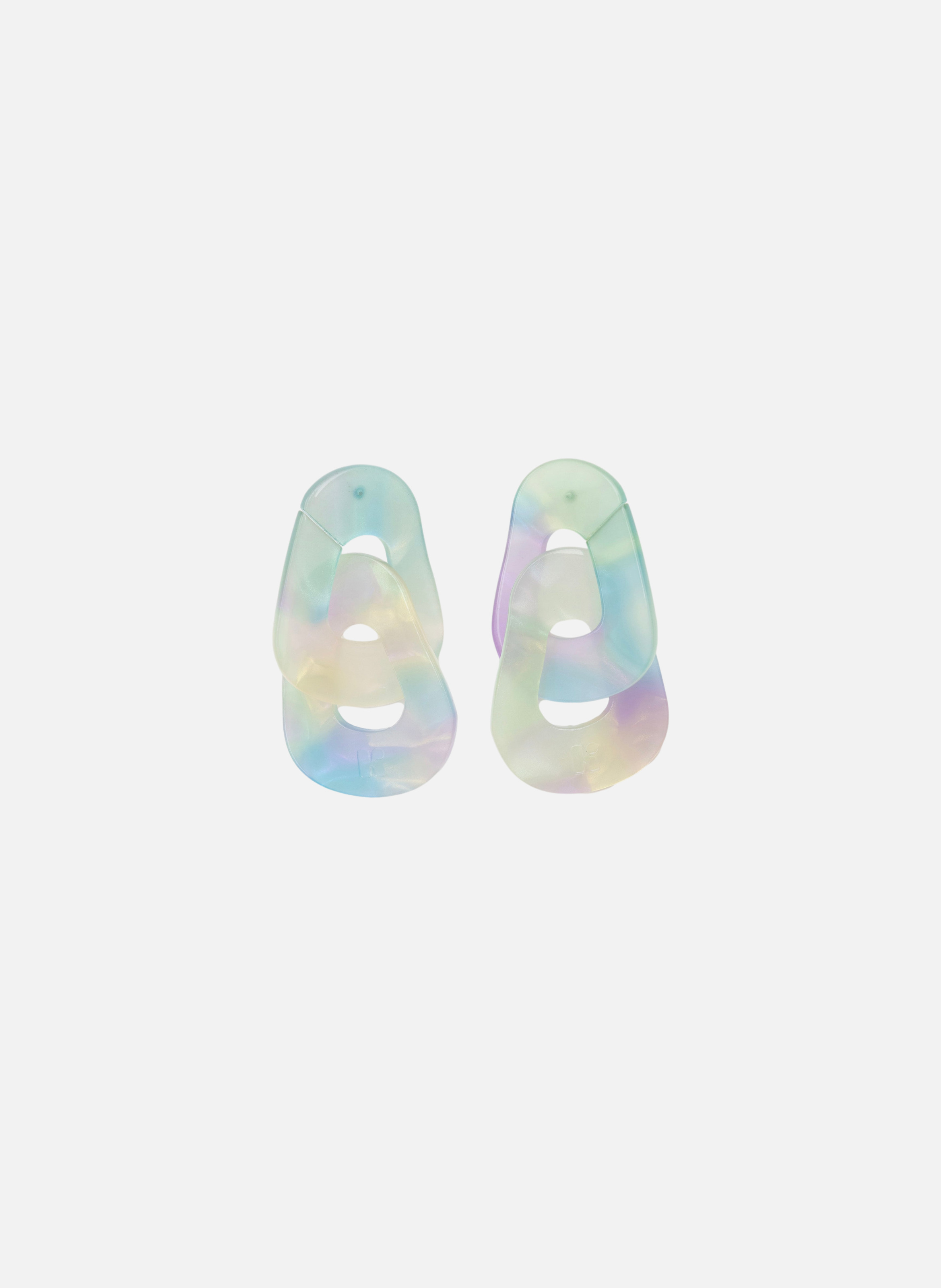 Boucles d'oreilles maillons en acétate de cellulose  Sirène