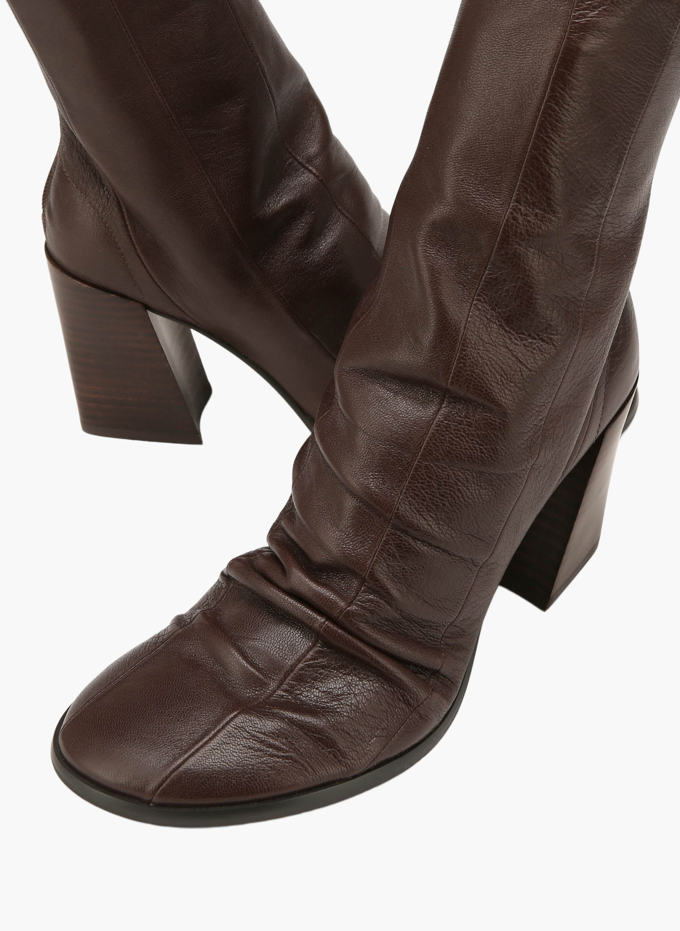 Bottines brandy en cuir NAKED WOLFE Marron
