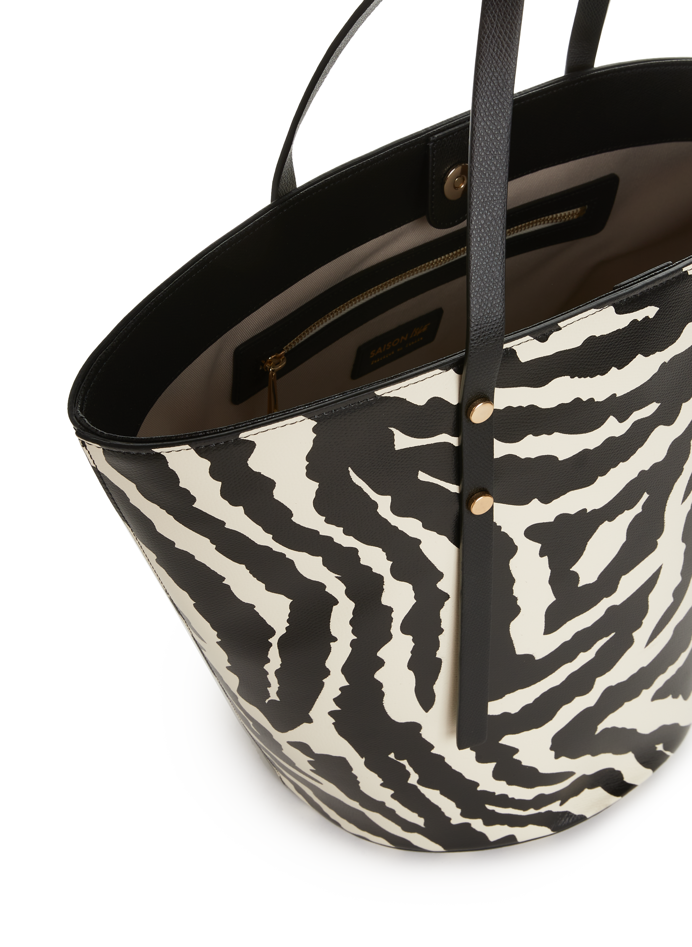 Leather tote bag SAISON 1865 Black