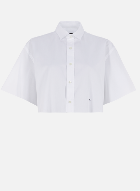 قميص قطن قصير أبيضHOMMEGIRLS 
