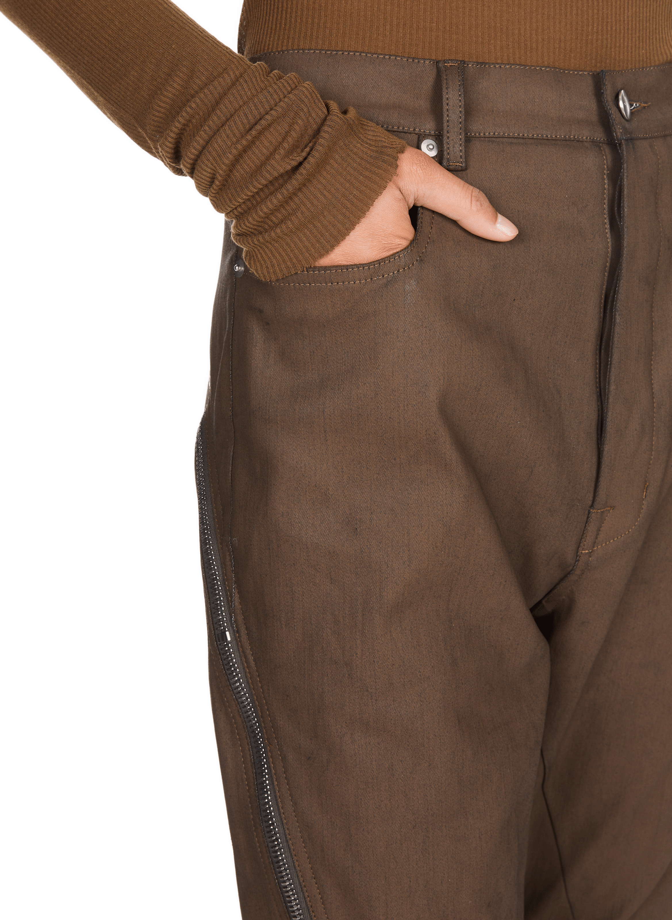 Lightweight trousers with logo RICK OWENS Brown