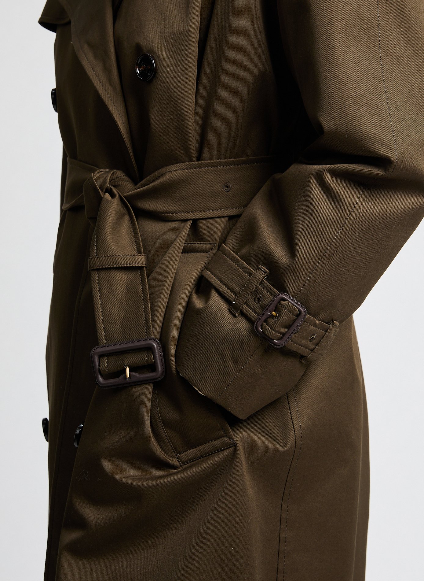 Long straight cotton trench coat BURBERRY Khaki