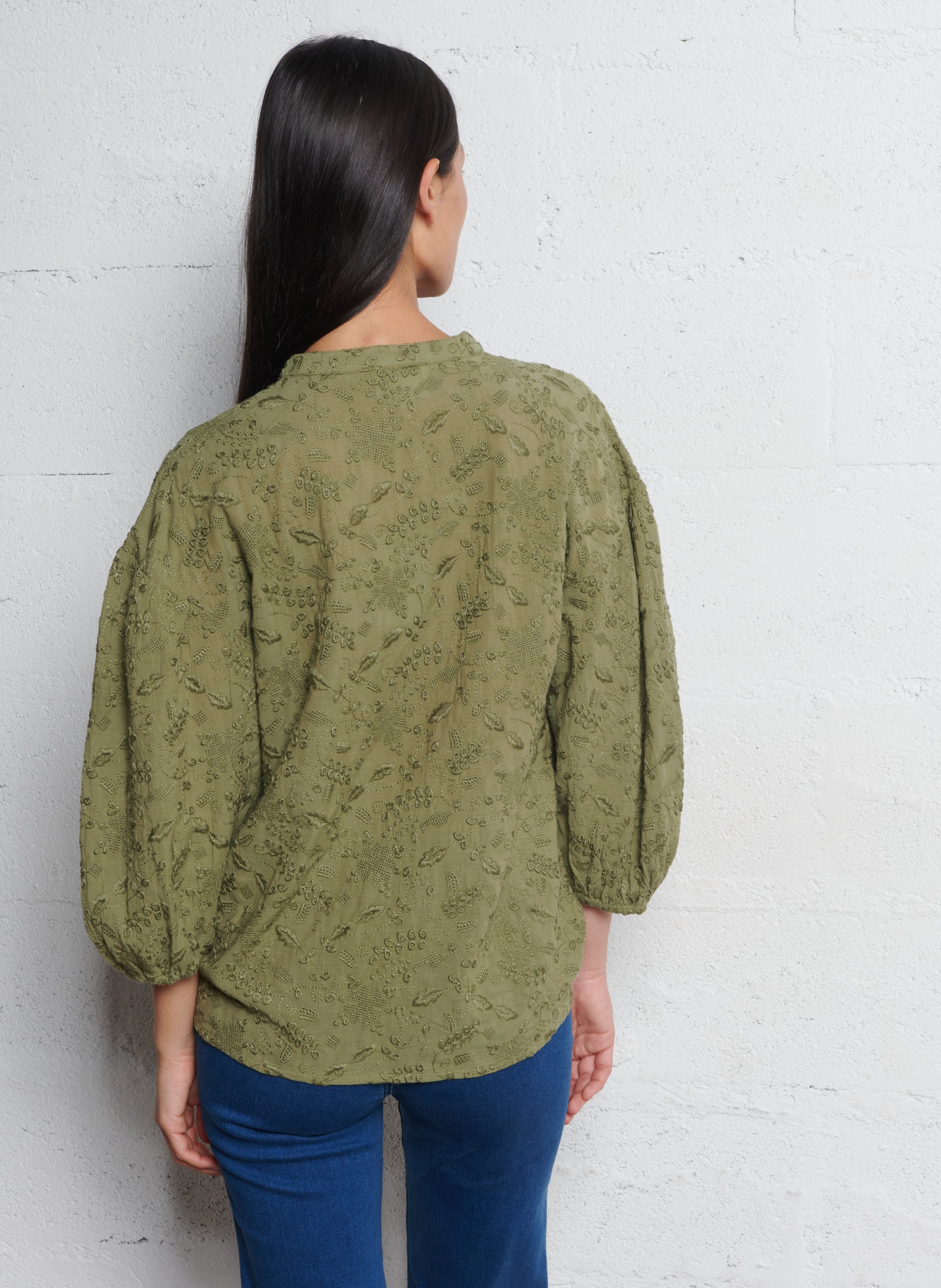 Chemise ample col mao siena MAISON 123 Kaki