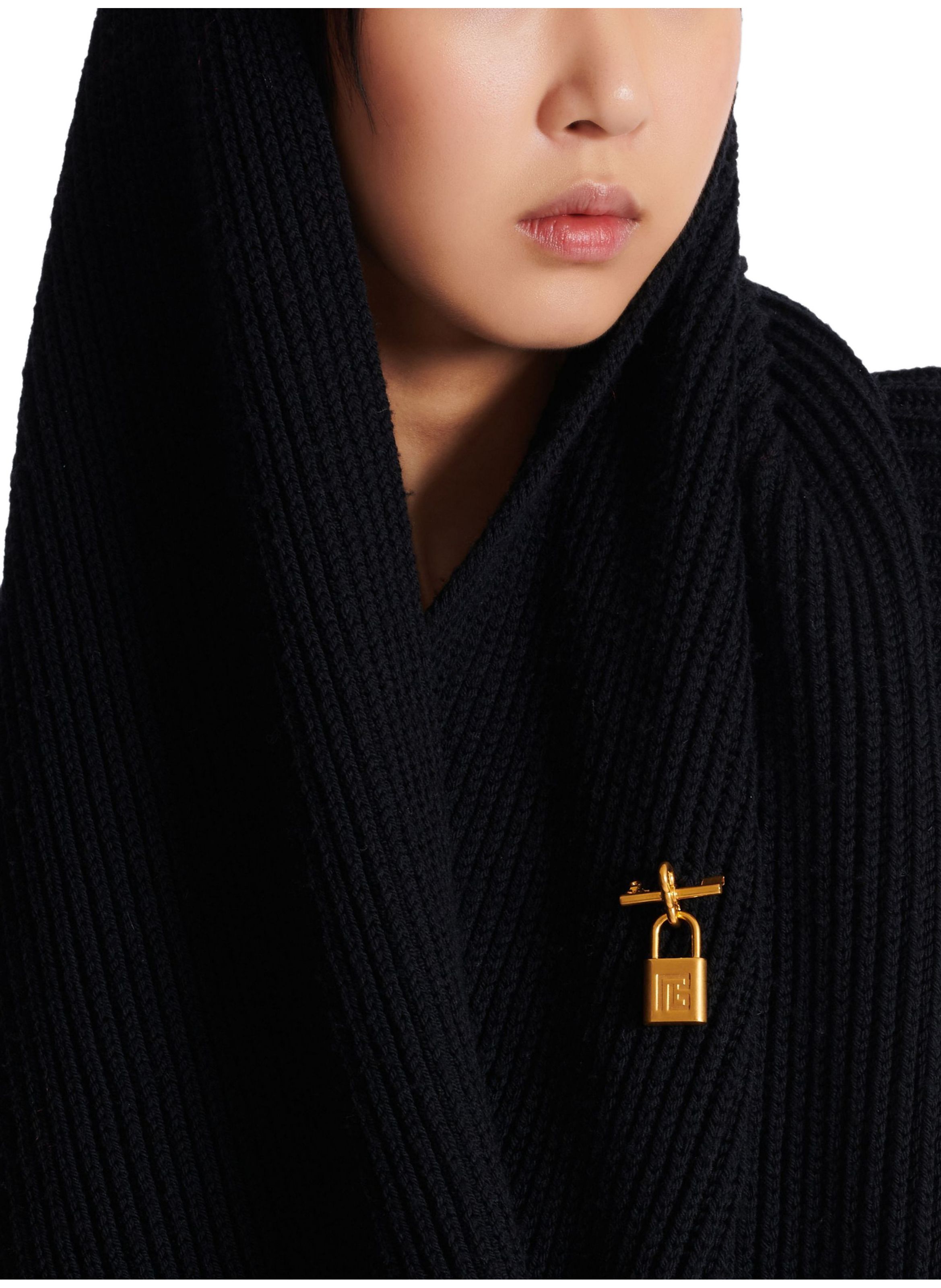 Broche cadenas pulse en laiton BALMAIN Doré