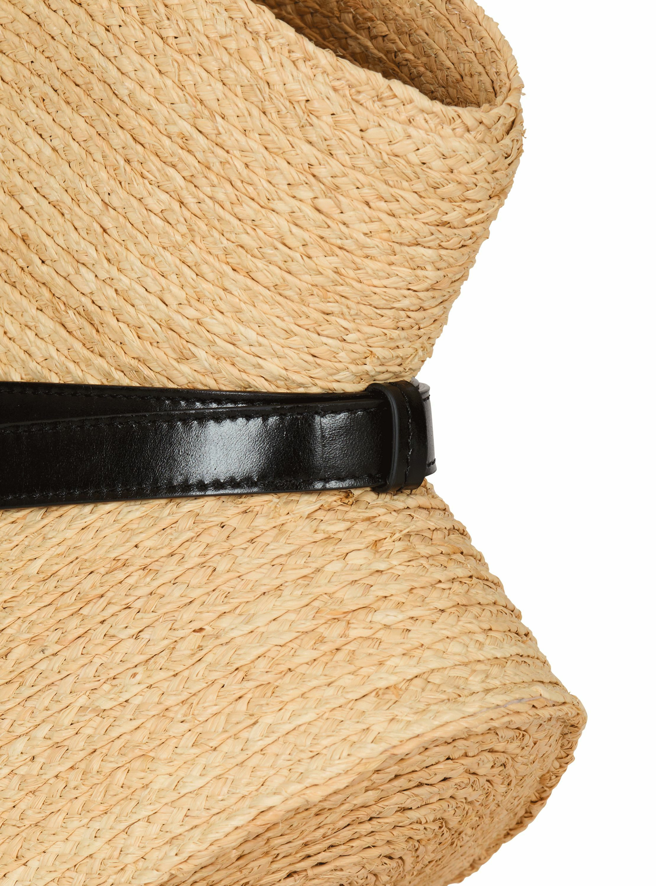 Sac shuffle medium en raphia BALMAIN Marron