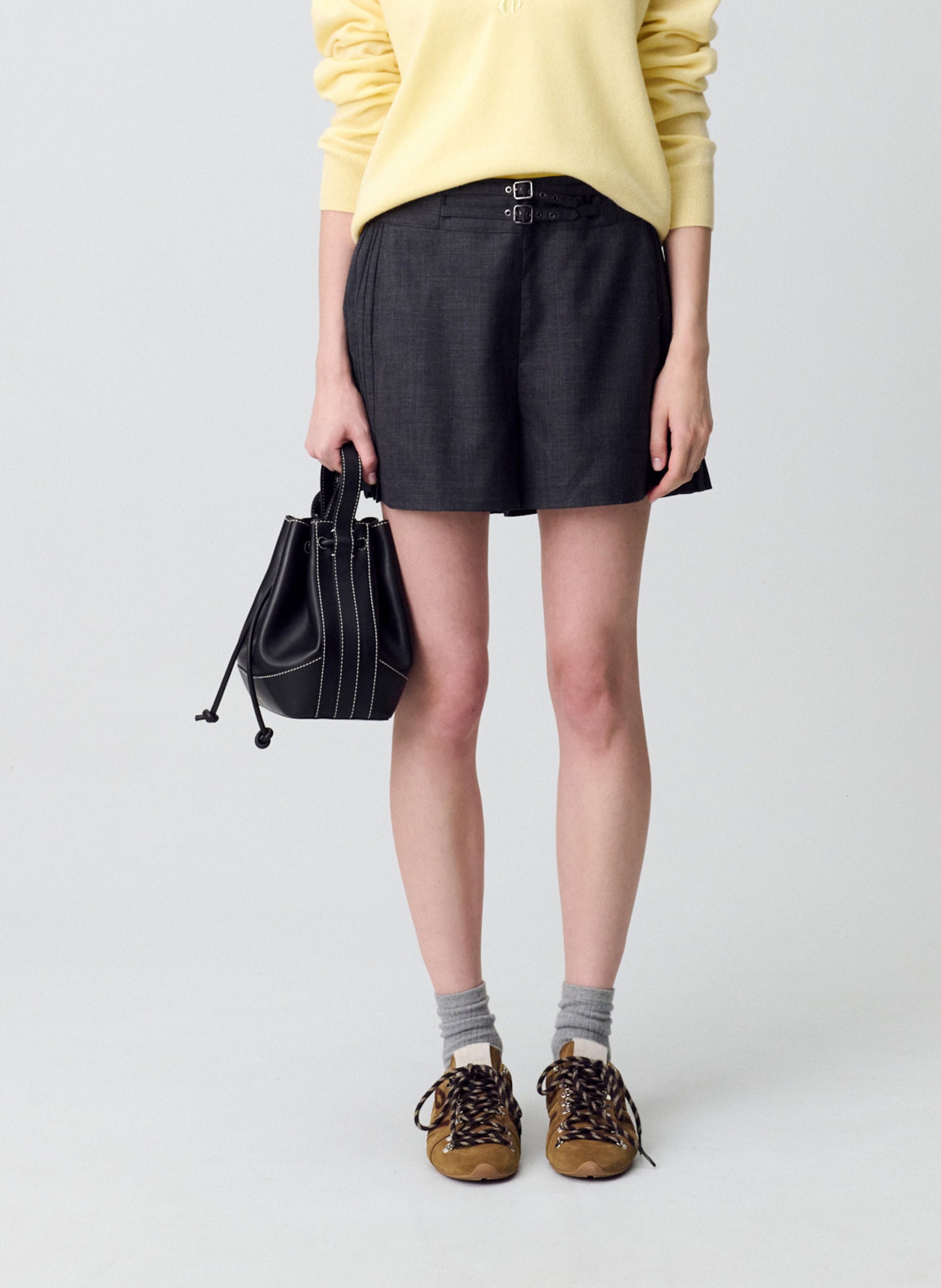 Short large à boucles erena CLAUDIE PIERLOT Gris