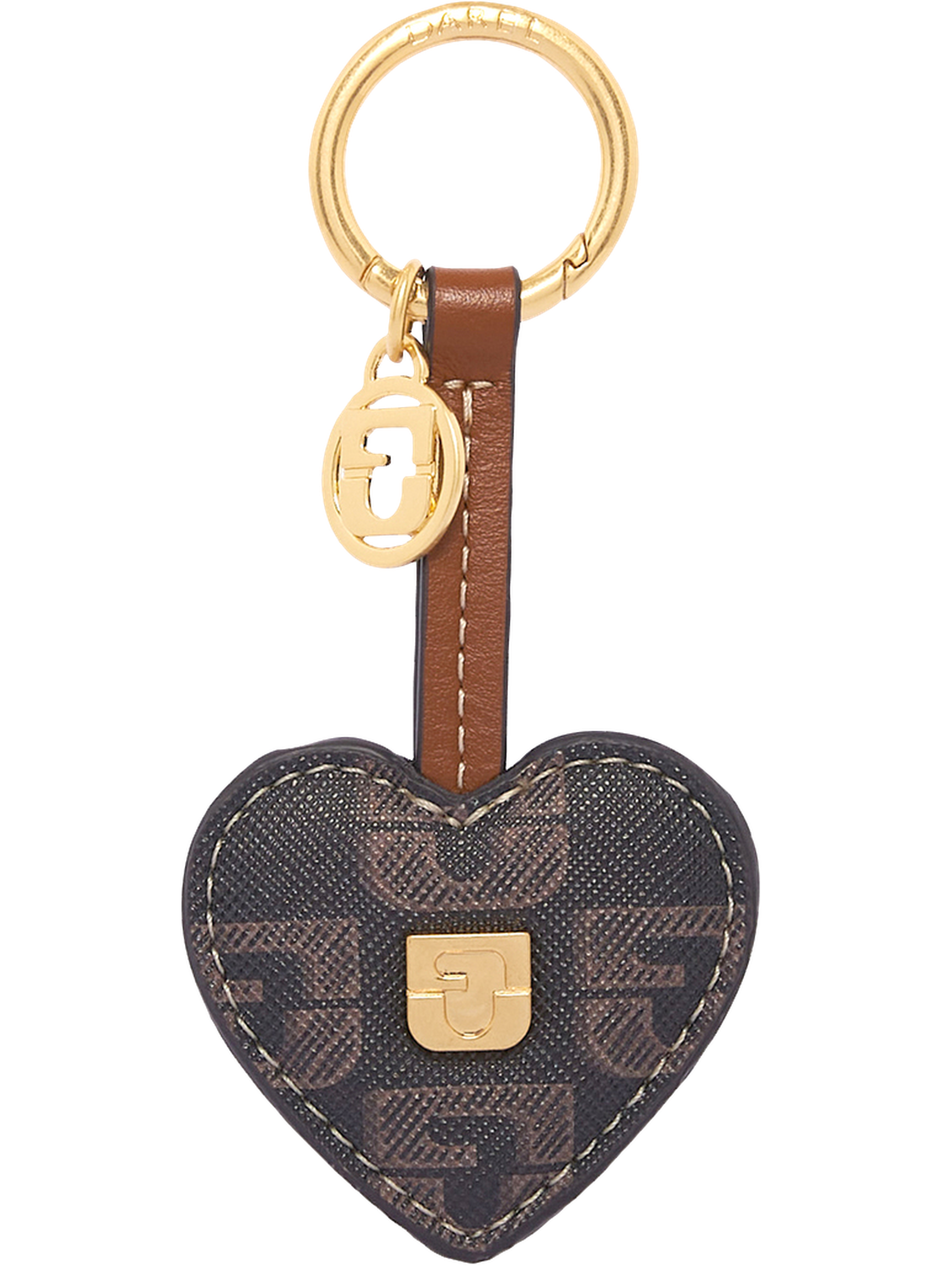 Charm en toile enduite monogrammée et cuir – atout cœur GERARD DAREL Marron