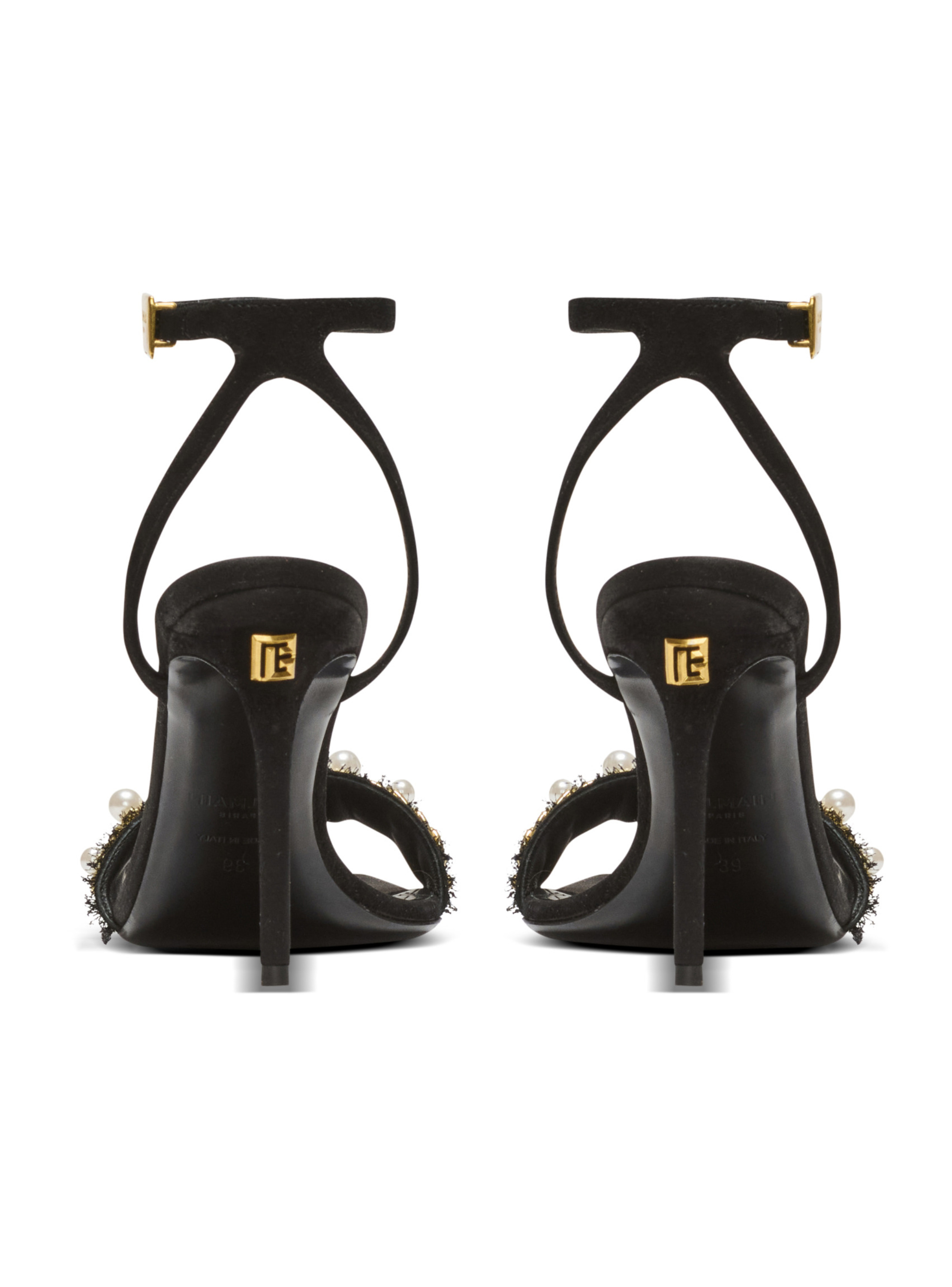 Sandales pb en cuir suédé BALMAIN Noir