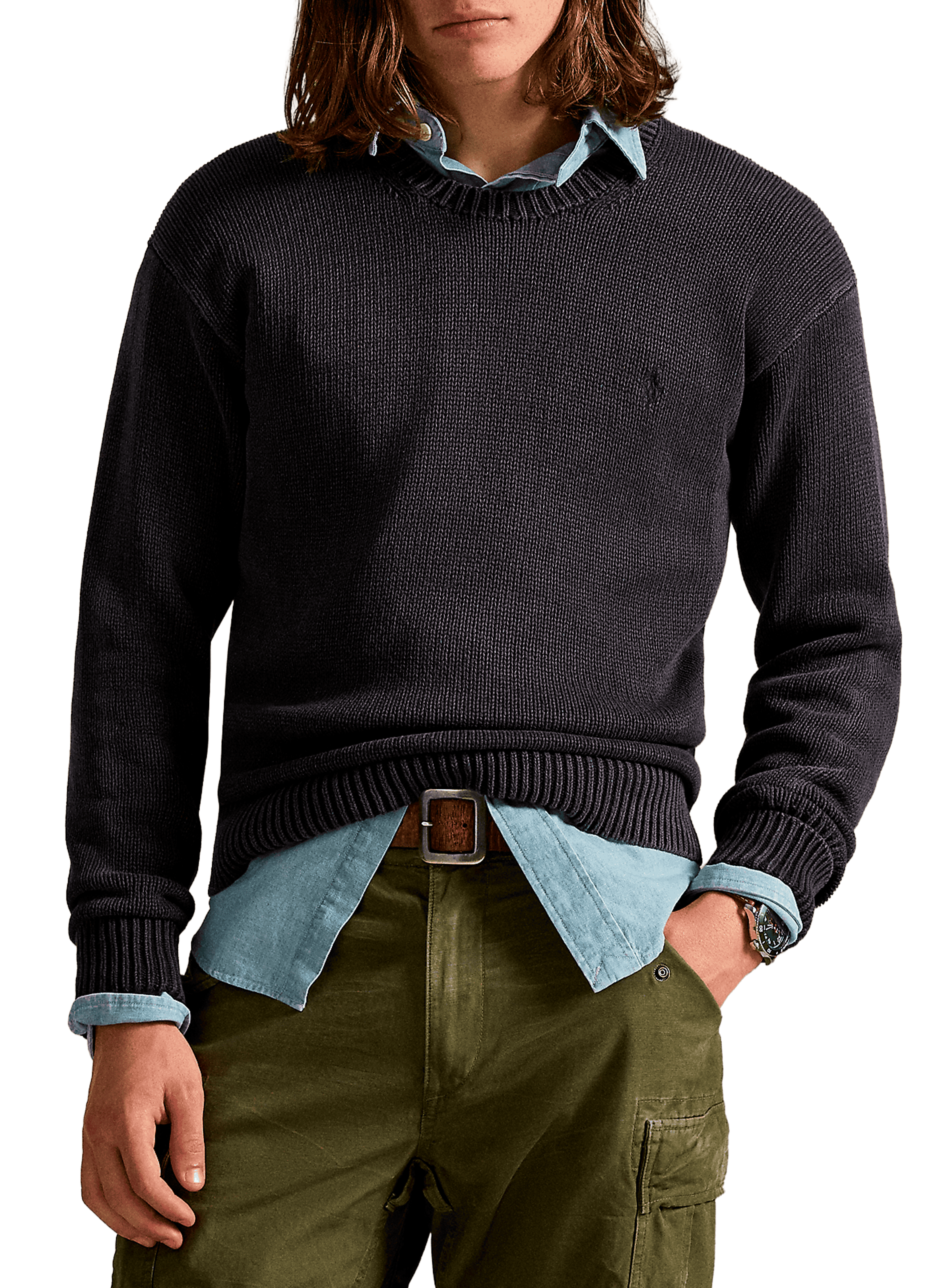 POLO RALPH LAUREN Cotton round neck Sweatshirt Black