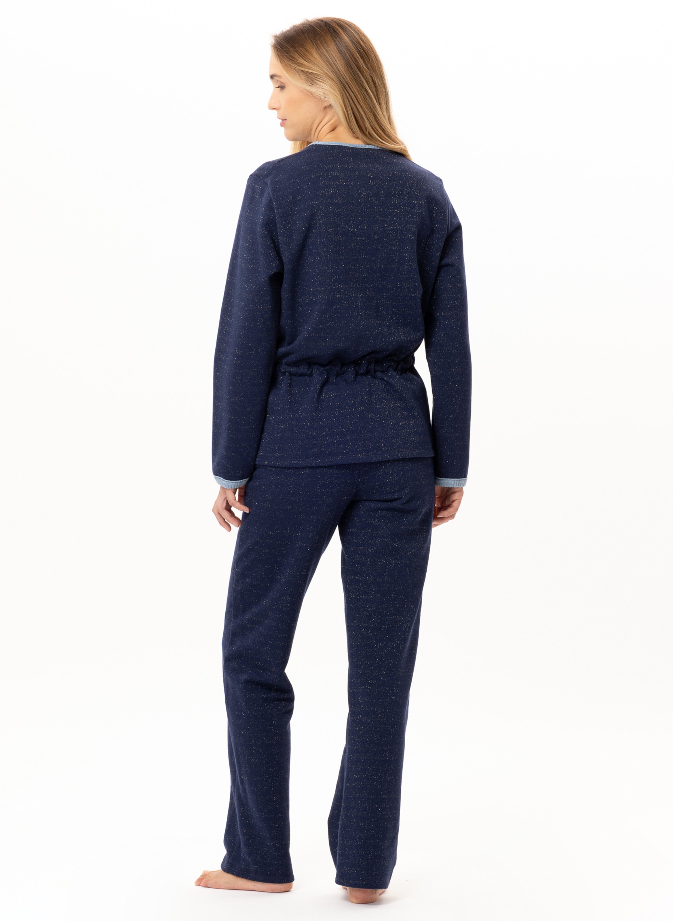 Ensemble homewear en molleton lurex eclat 124 LE CHAT Bleu