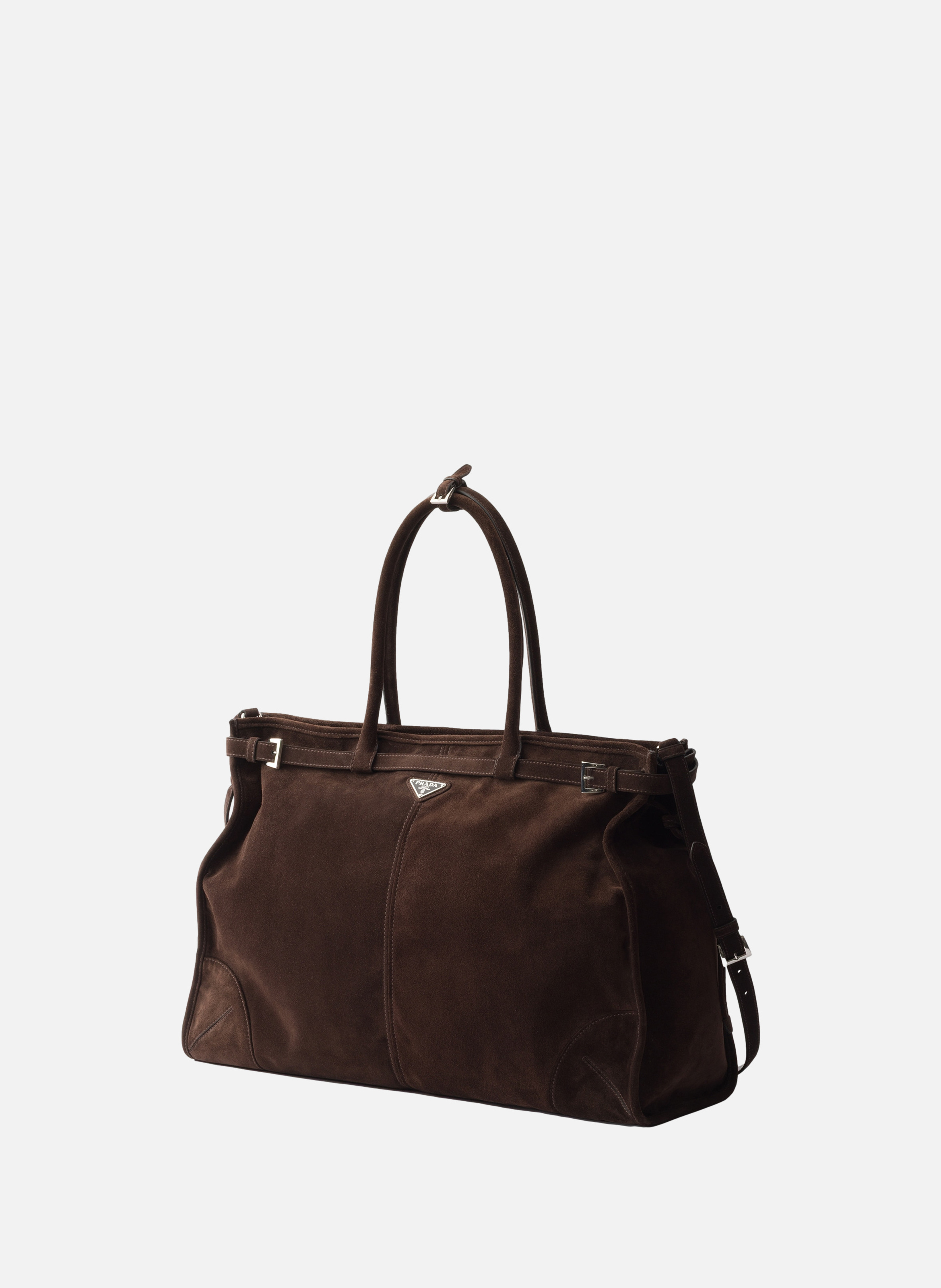 Cabas prada bonnie en suède PRADA Marron