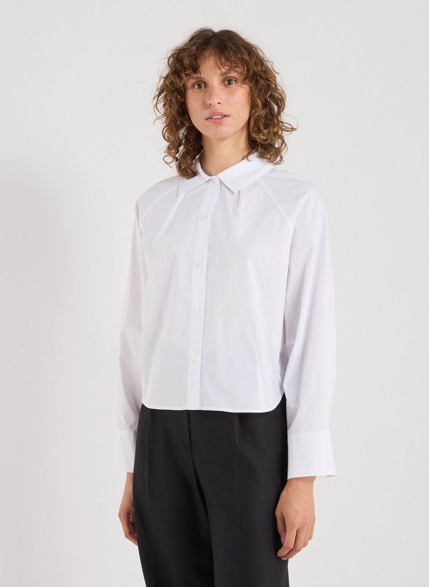 SAMSOE SAMSOE Chemise col classique en coton Blanc
