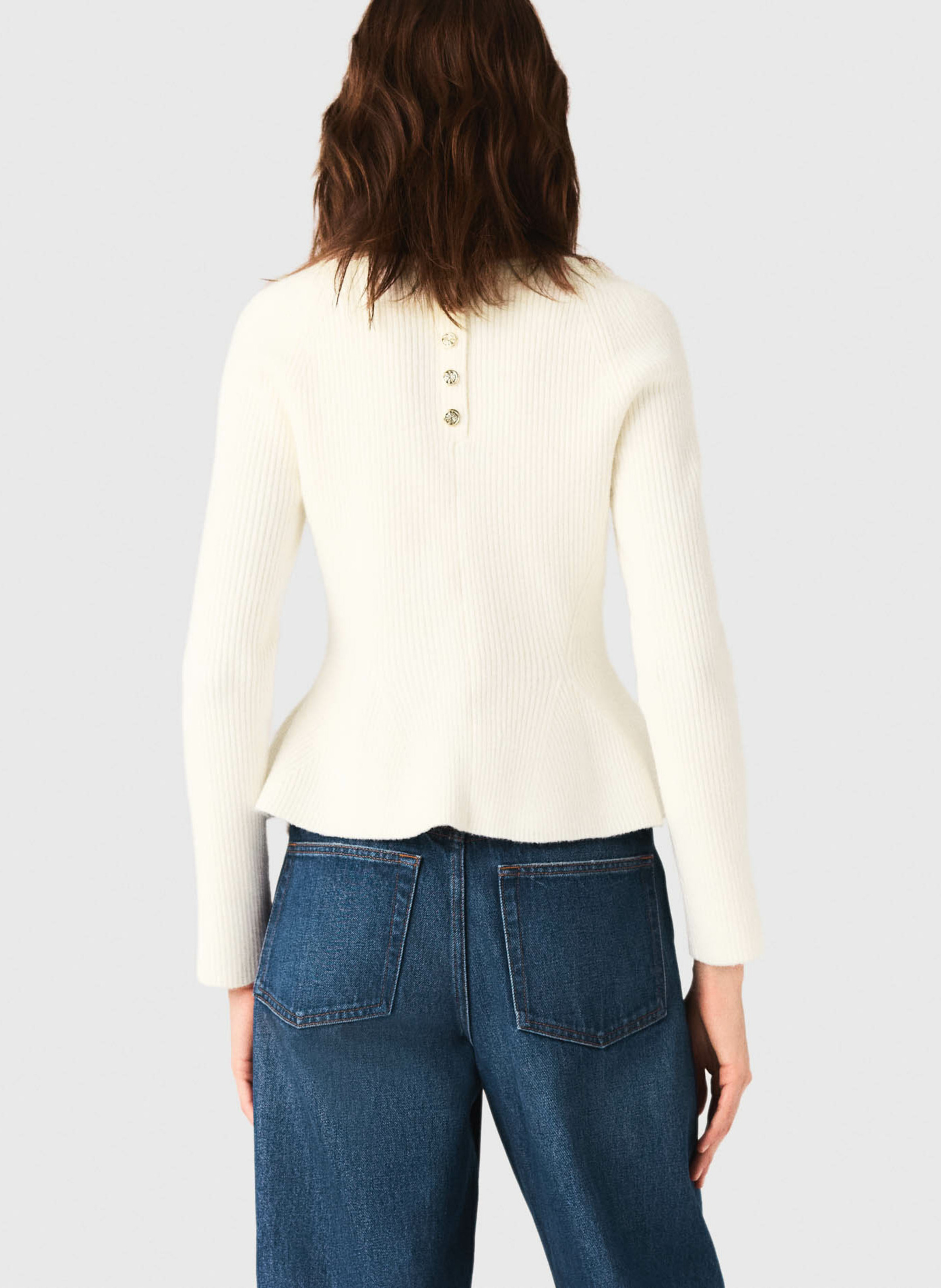 Pull col carré MAJE Beige