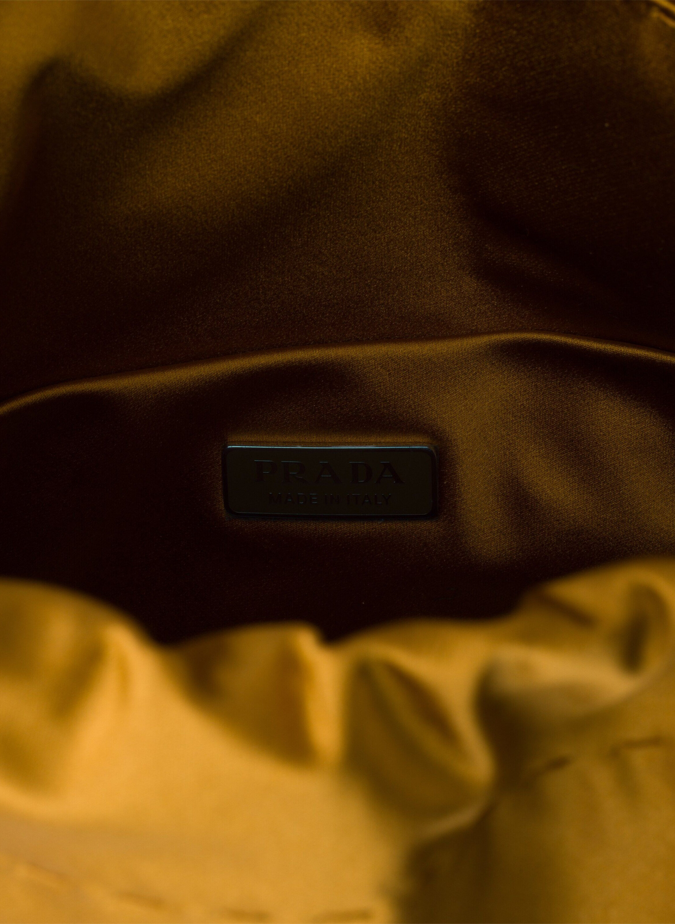 Pochette prada wish en duchesse de soie PRADA Marron