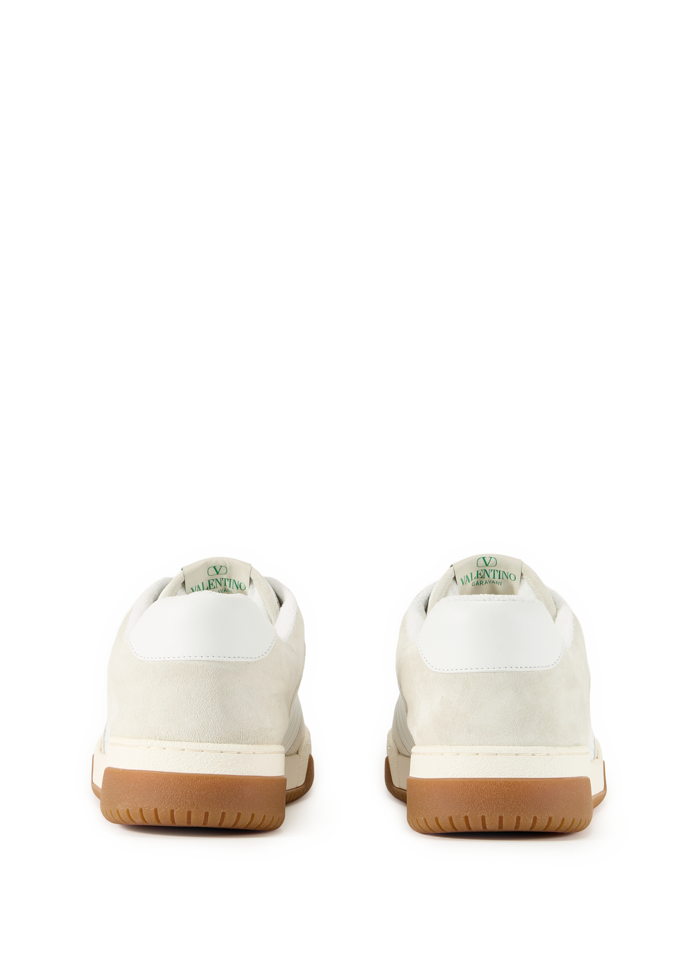 Bi-material leather sneakers VALENTINO White