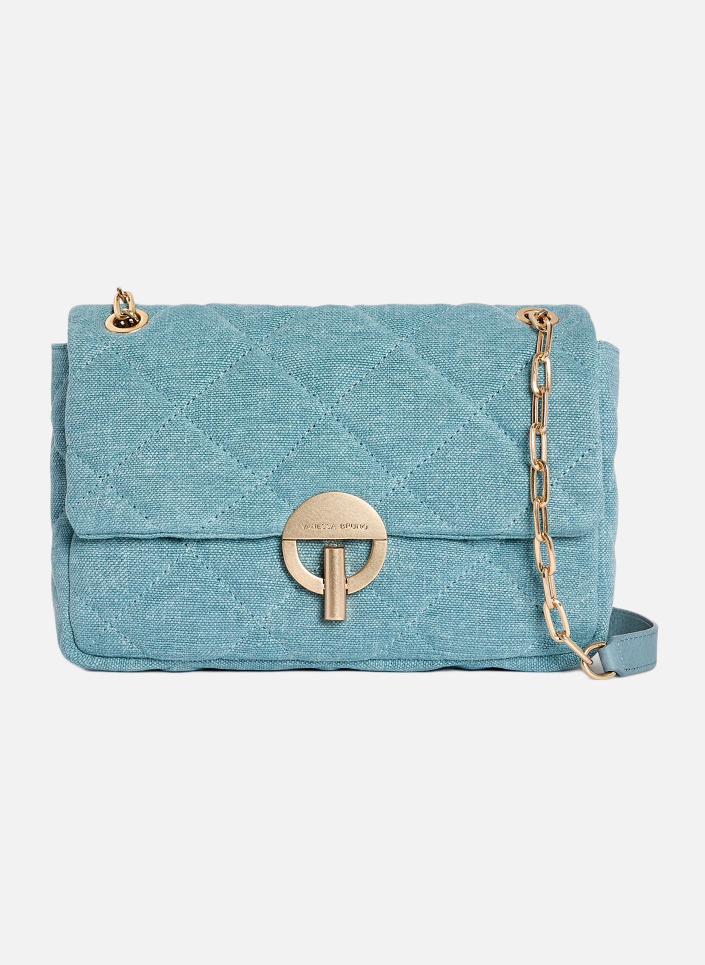 Grand sac moon en lin VANESSA BRUNO Bleu