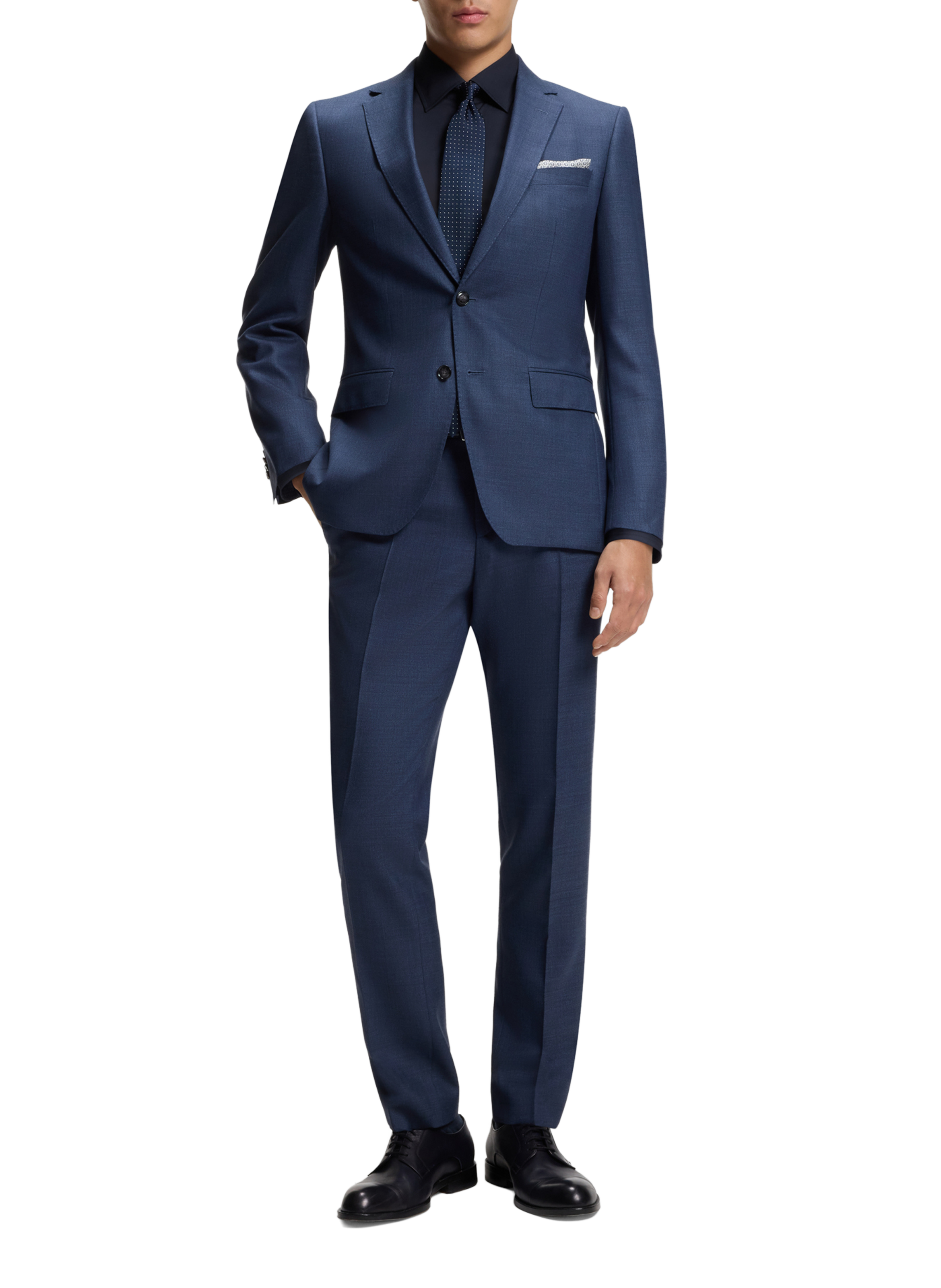 <p> Camicia slim in popeline di cotone stretch facile da stirare </p> BOSS Blu