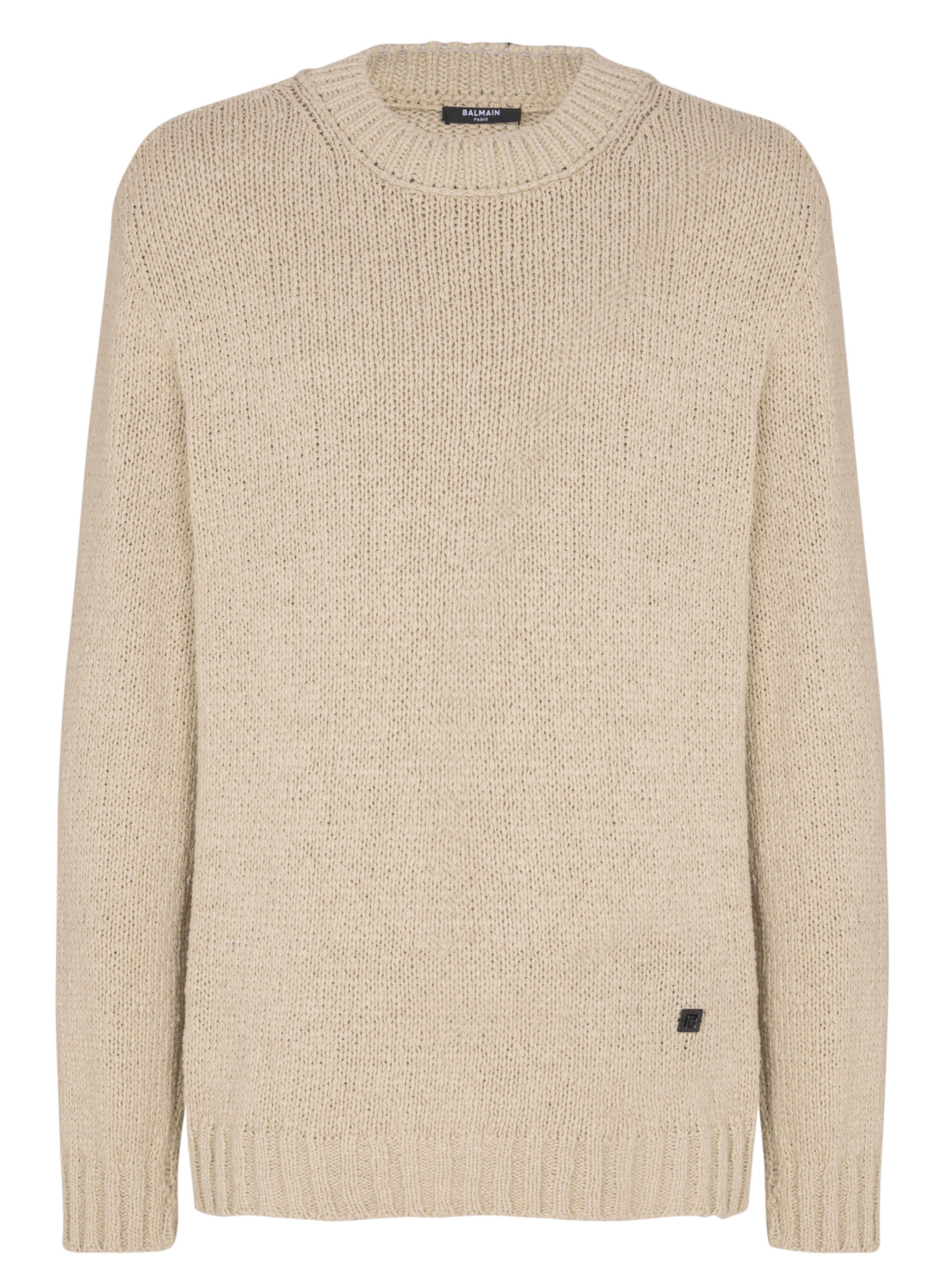 Pull en coton léger BALMAIN Beige