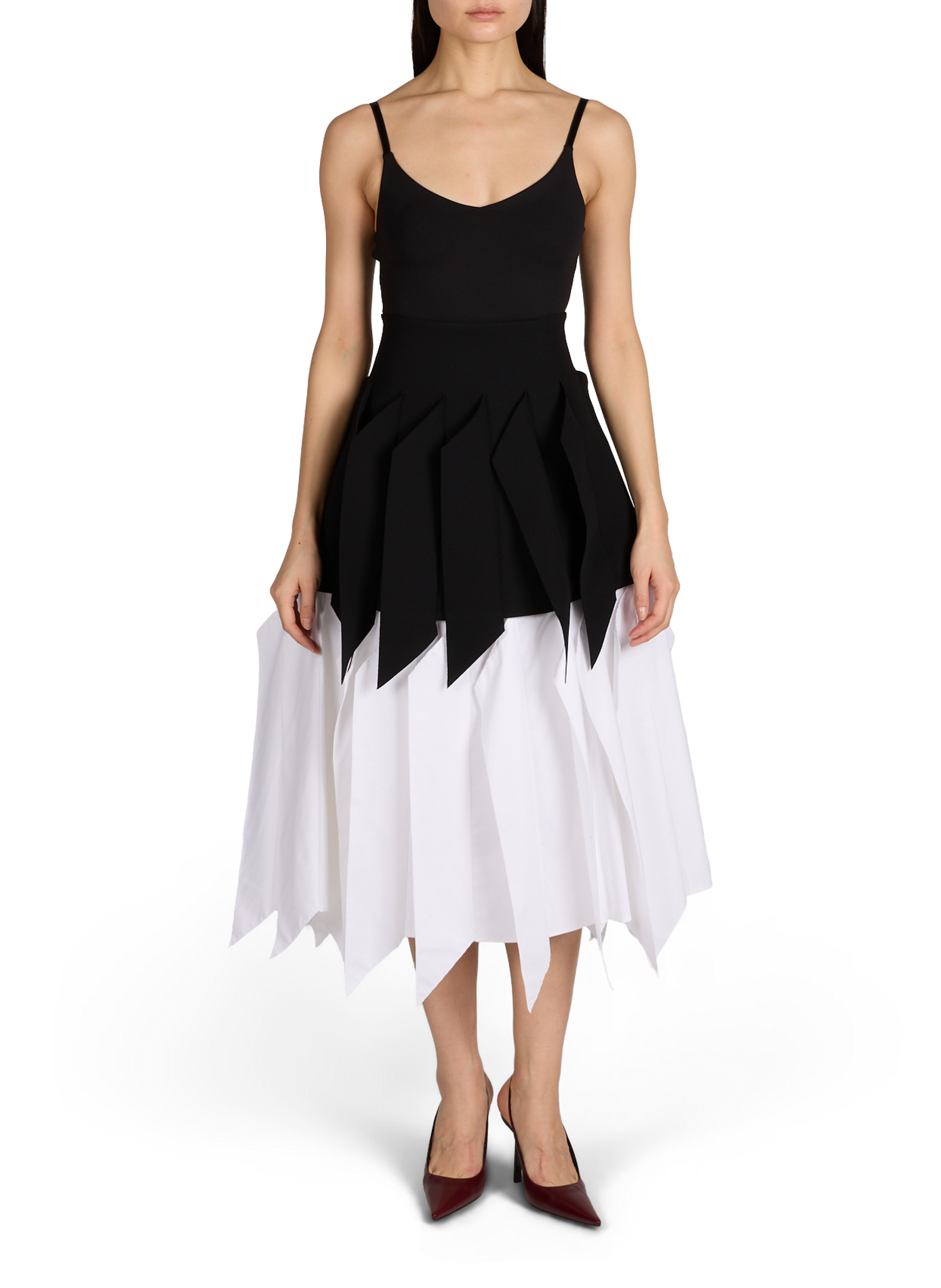 Jupe droite midi à découpes A.W.A.K.E. MODE Multicolore