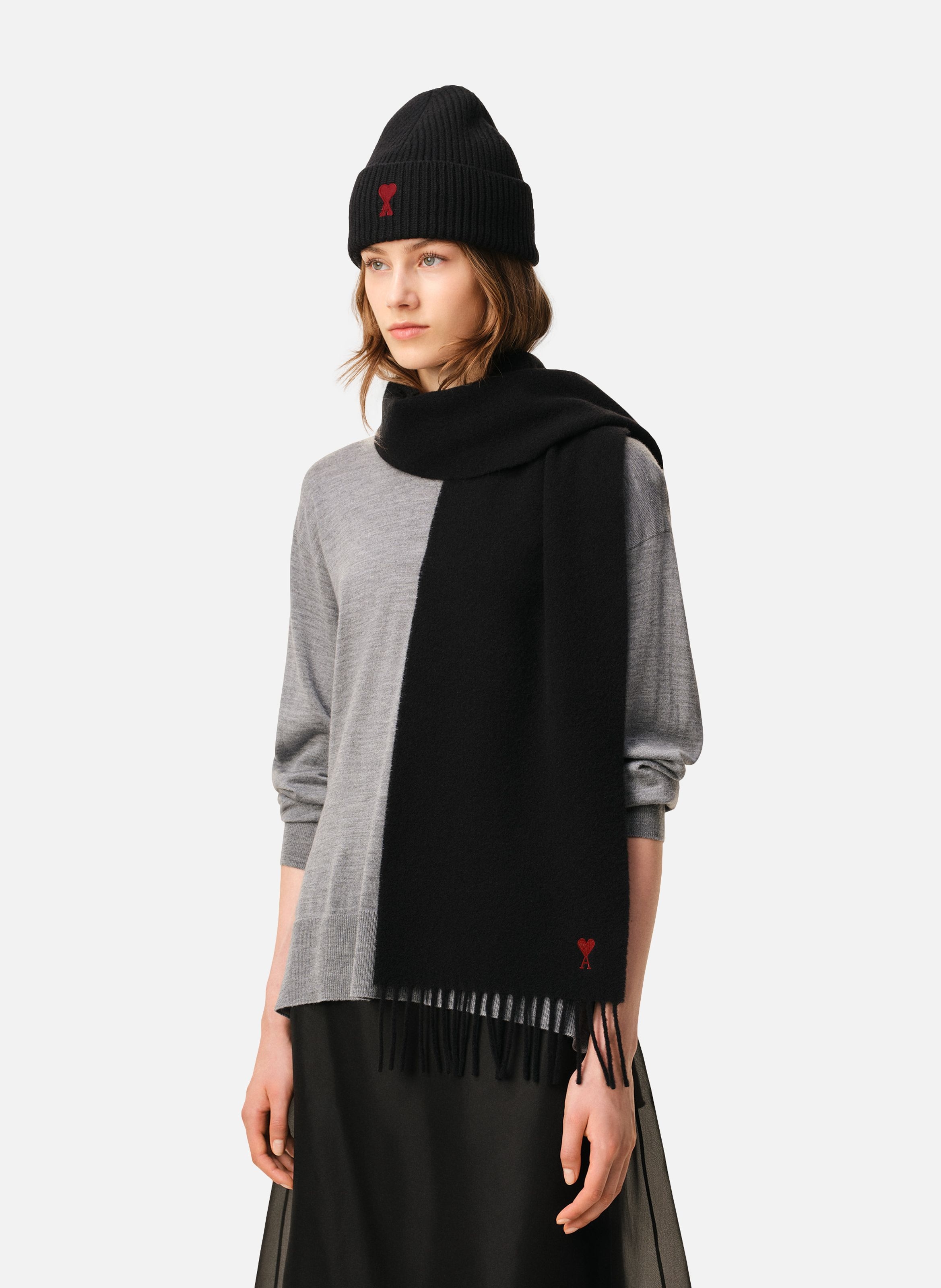 Echarpe Ami de Coeur Rouge unisexe AMI PARIS Noir