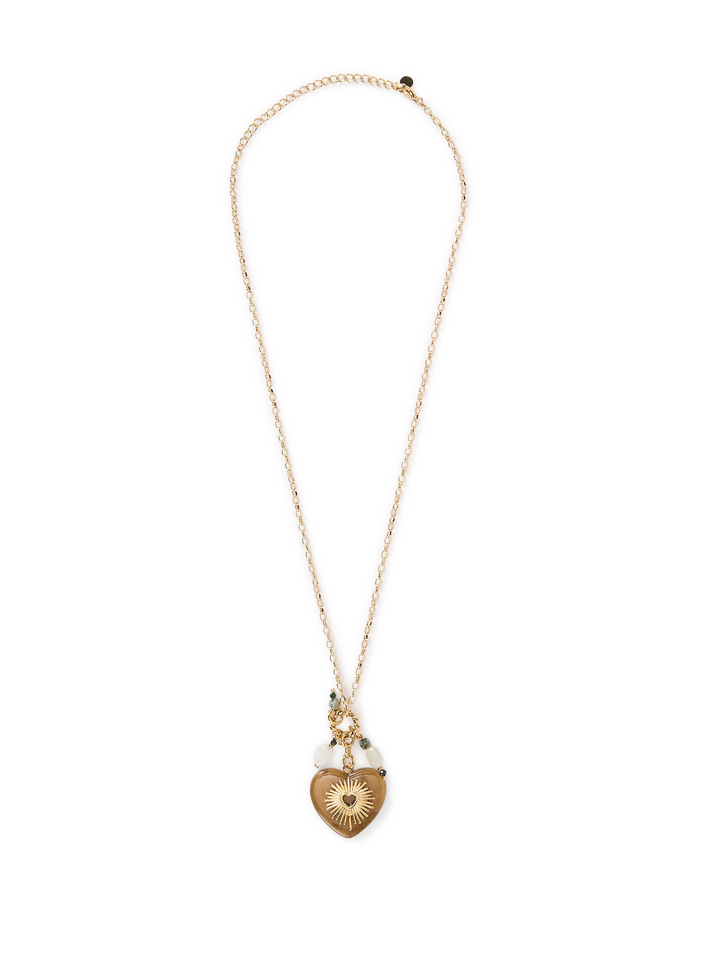 Collier mi long cœur AU PRINTEMPS PARIS Beige