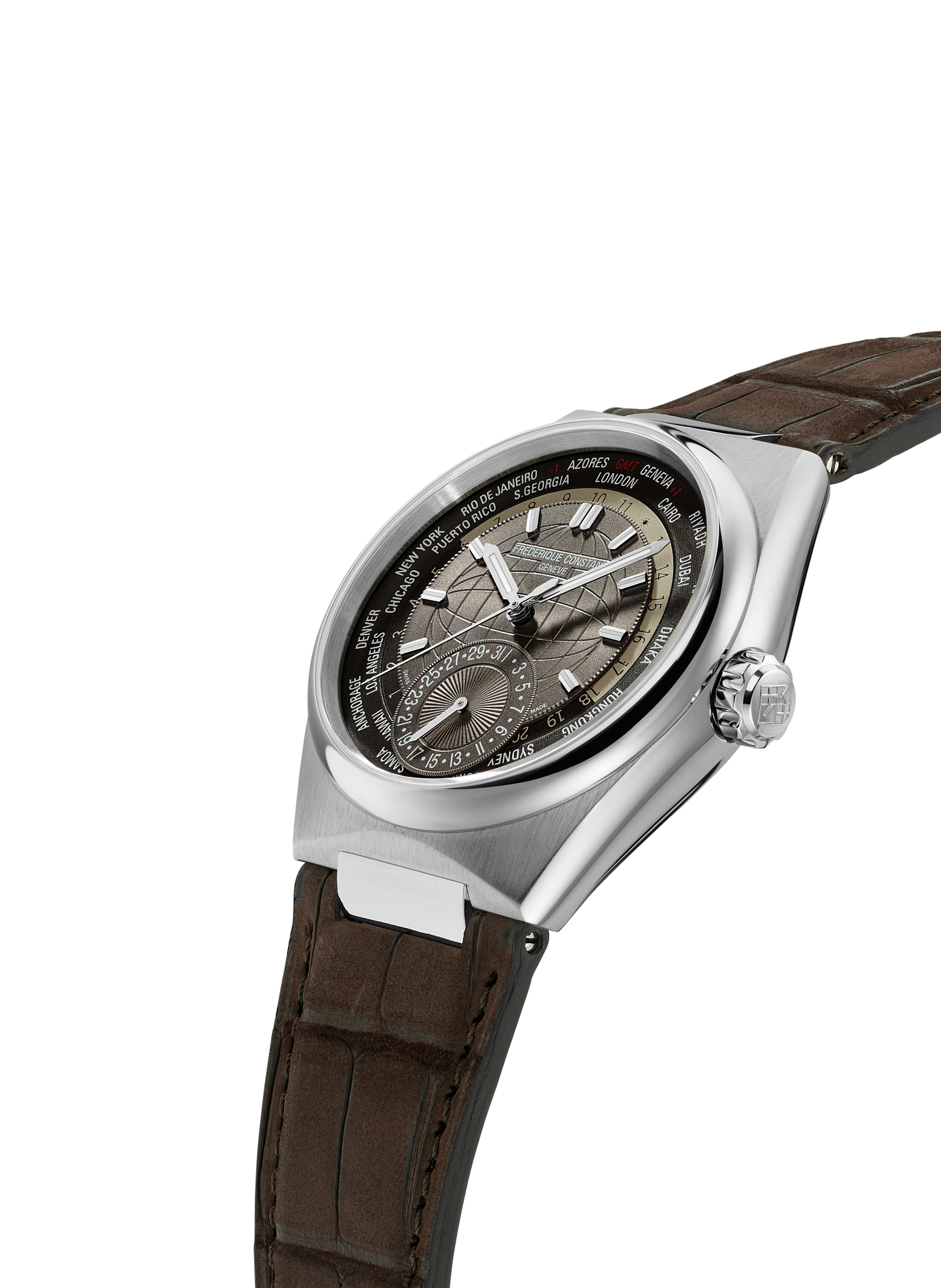 Automatische Uhr Classics Heart Beat Moonphase Date aus Leder FREDERIQUE CONSTANT Grun