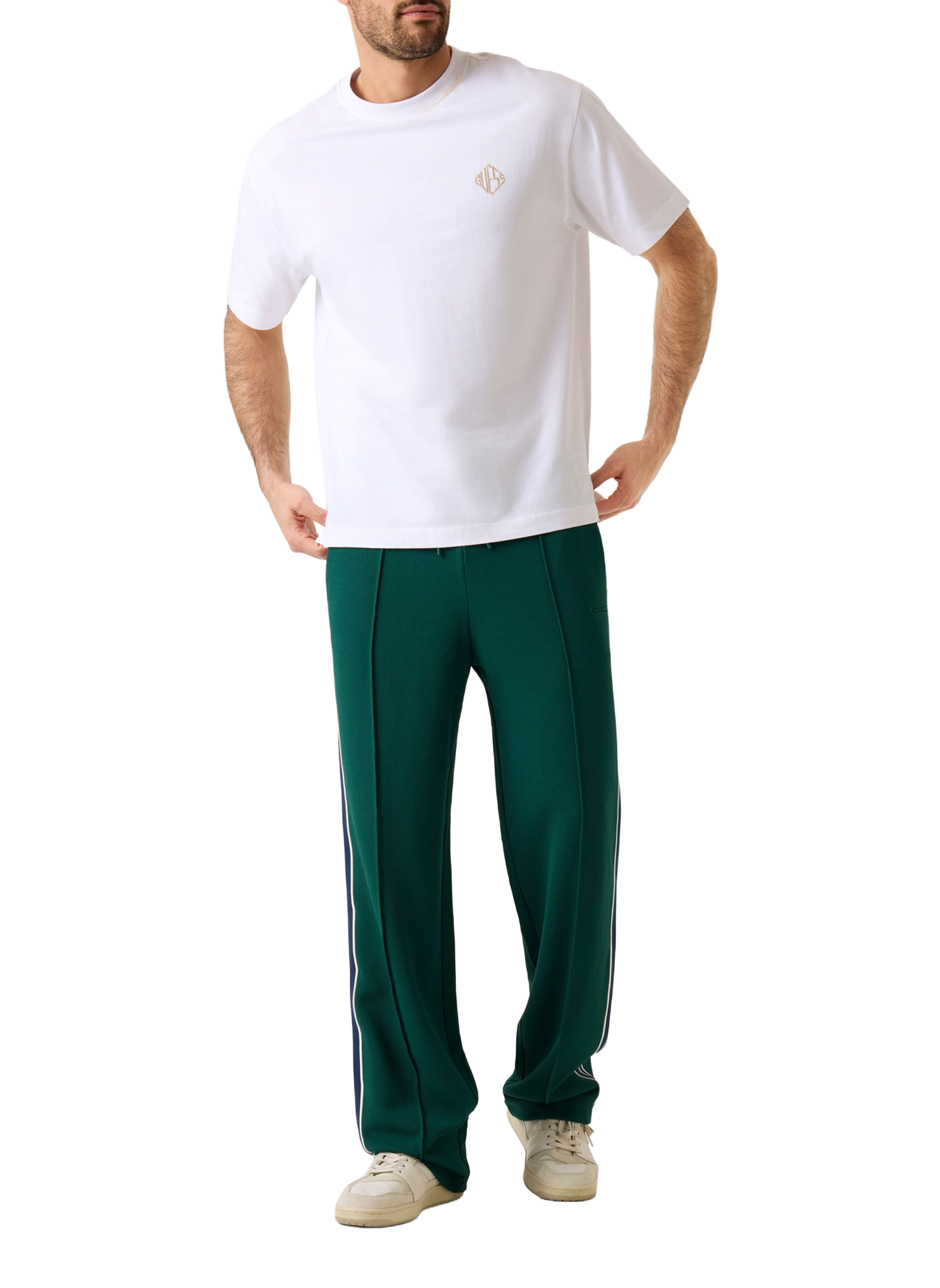 Straight mesh track pants GUESS Green