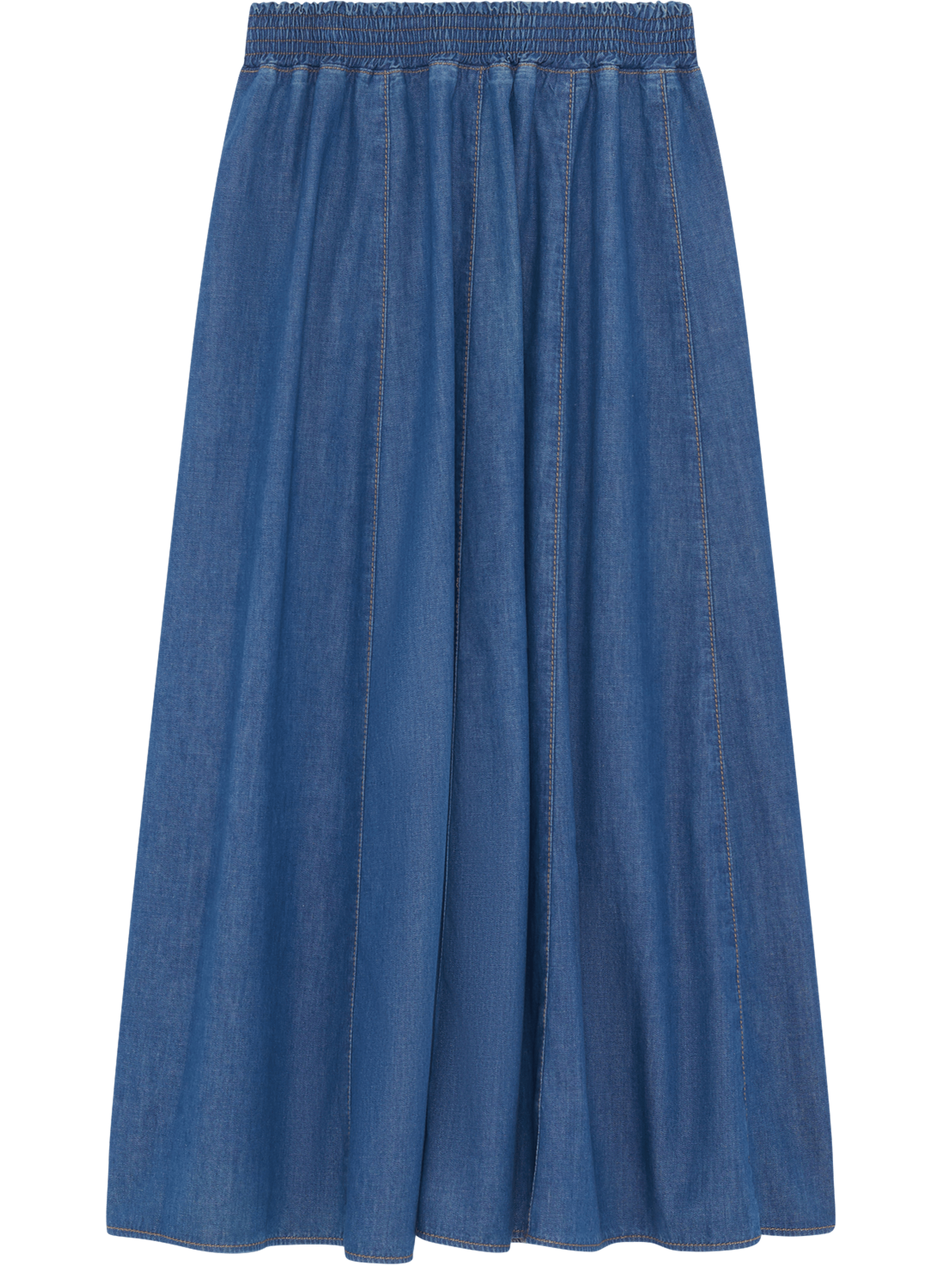 Jupe midi en denim plissé - ninae PABLO Bleu