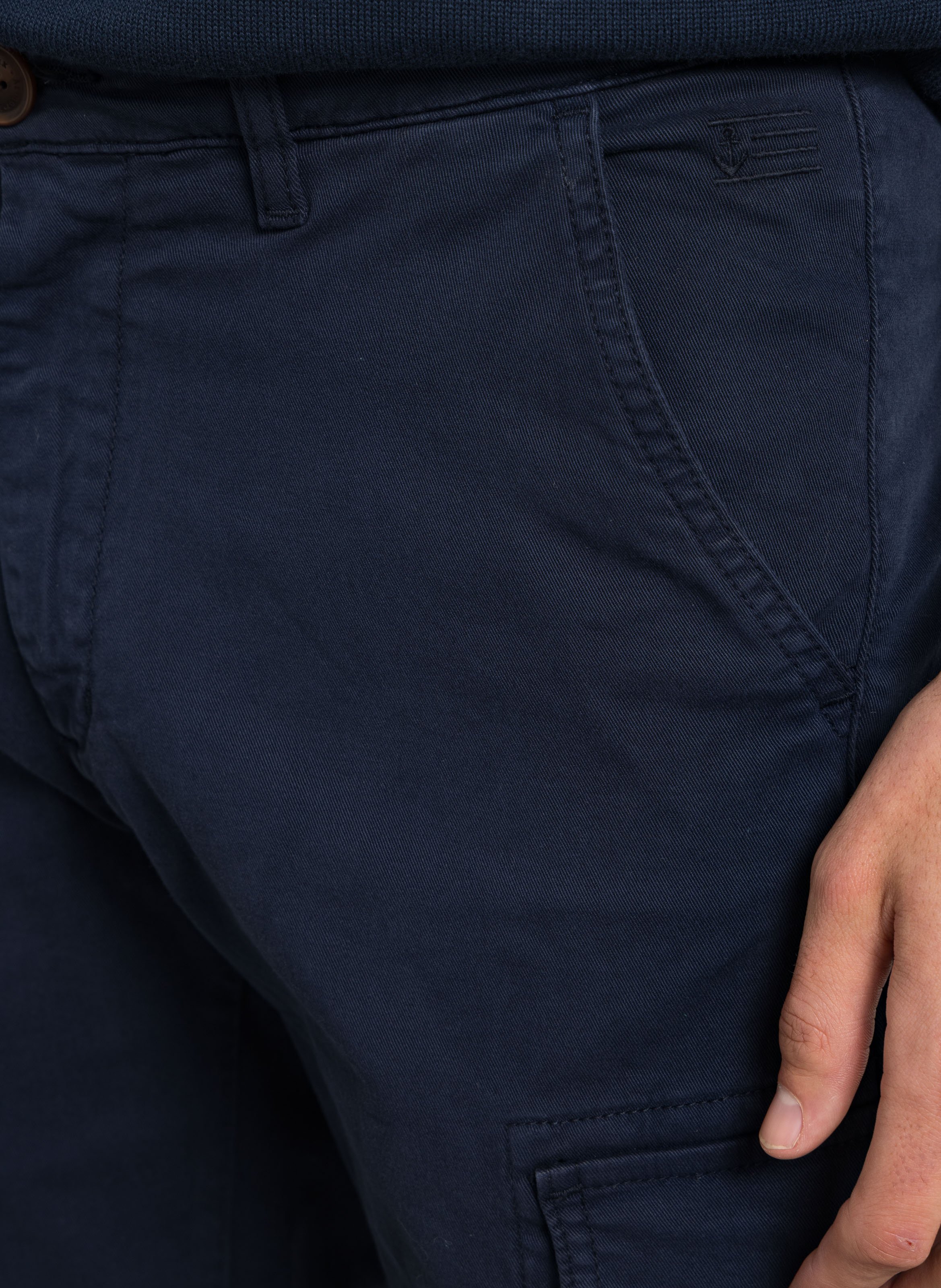 Bermuda cargo droit uni à poches ARMOR-LUX Bleu