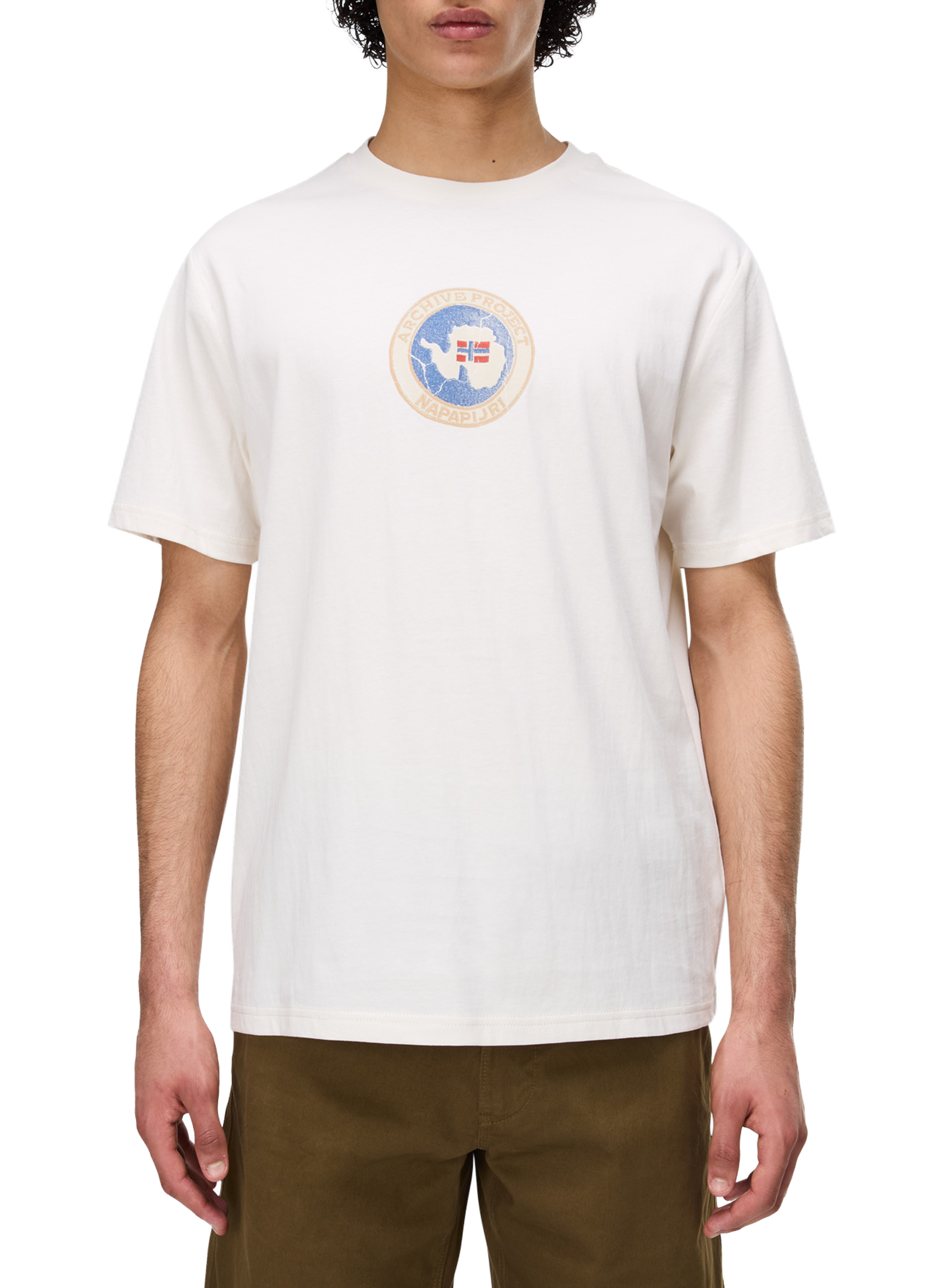 T-shirt imprimé Phos en coton NAPAPIJRI Blanc