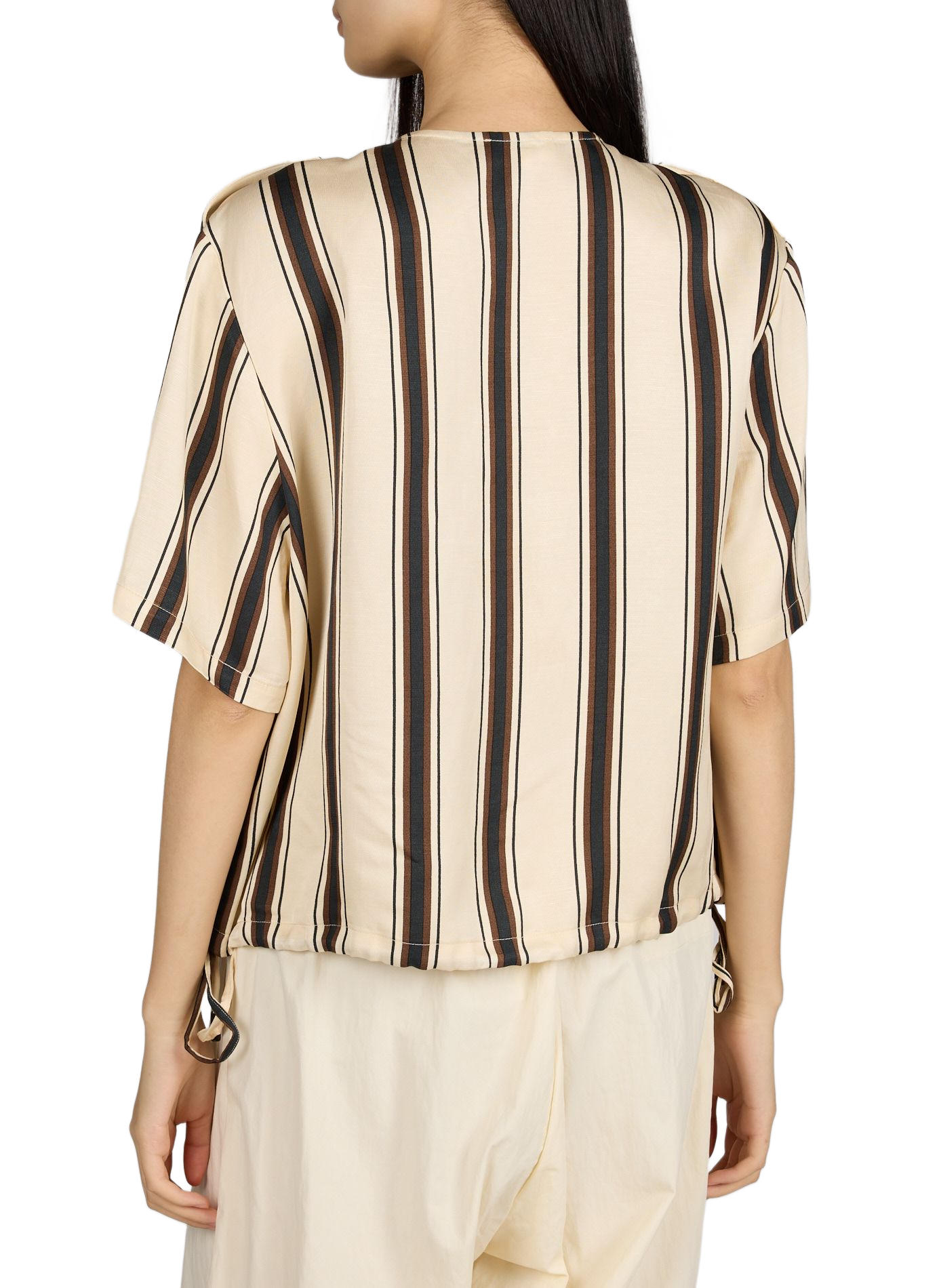 Chemise à rayures en lin mélangé SUNCOO Beige