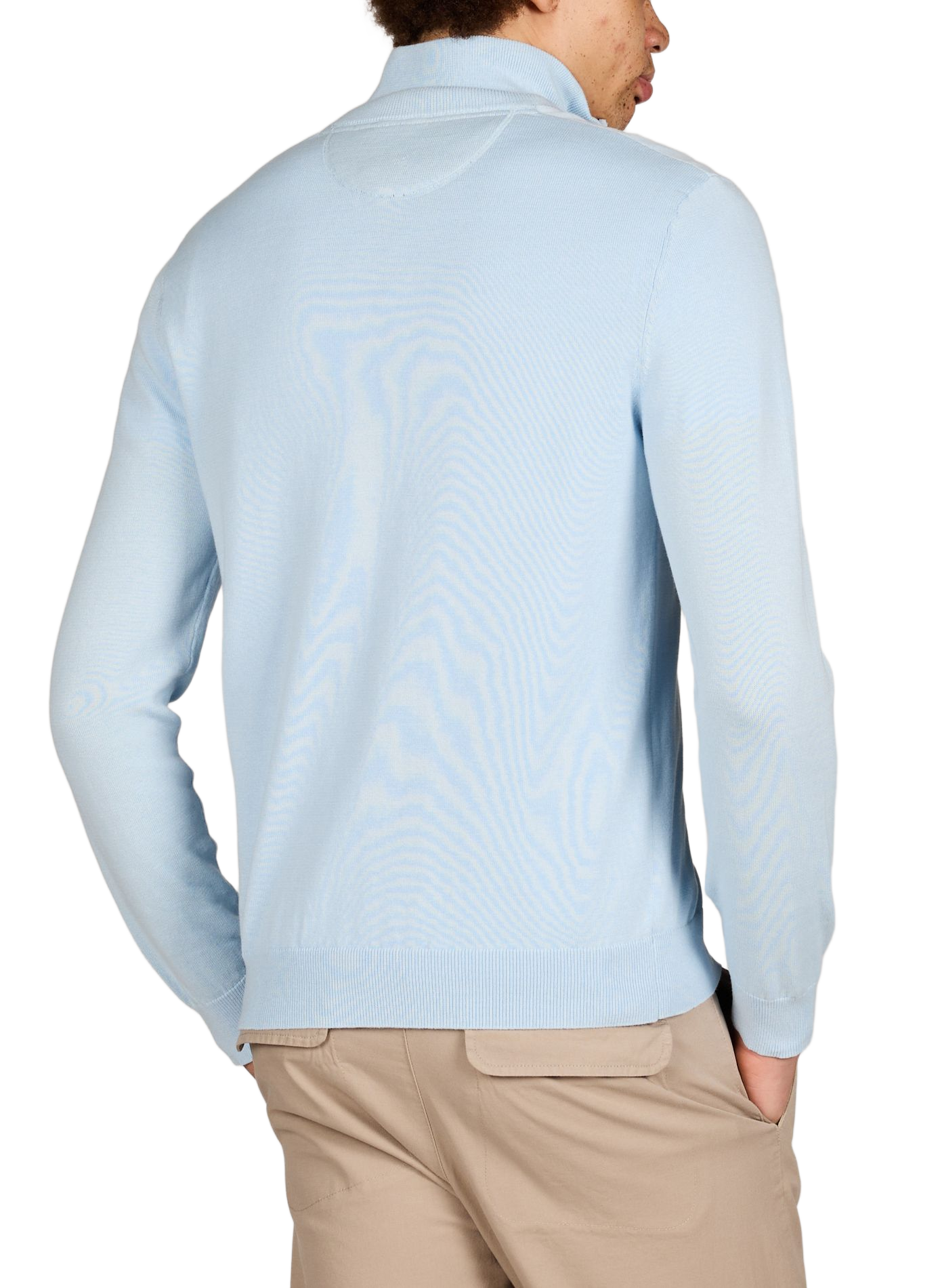 Pull droit col montant en coton EDEN PARK Bleu