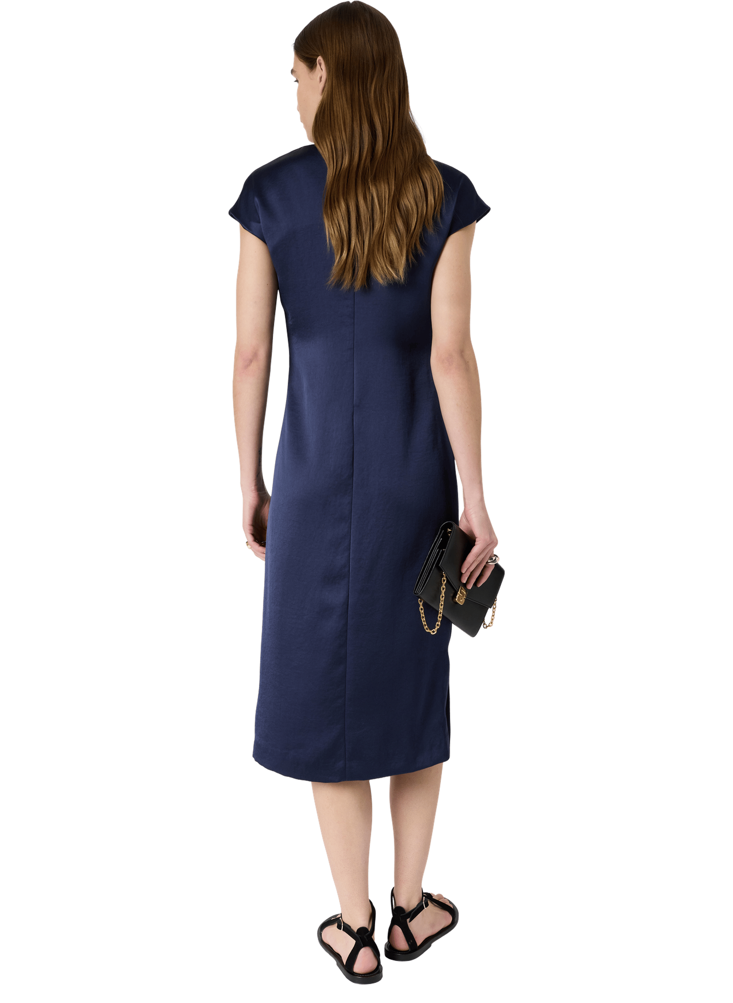 Robe satinée drapée - rialya GERARD DAREL Bleu