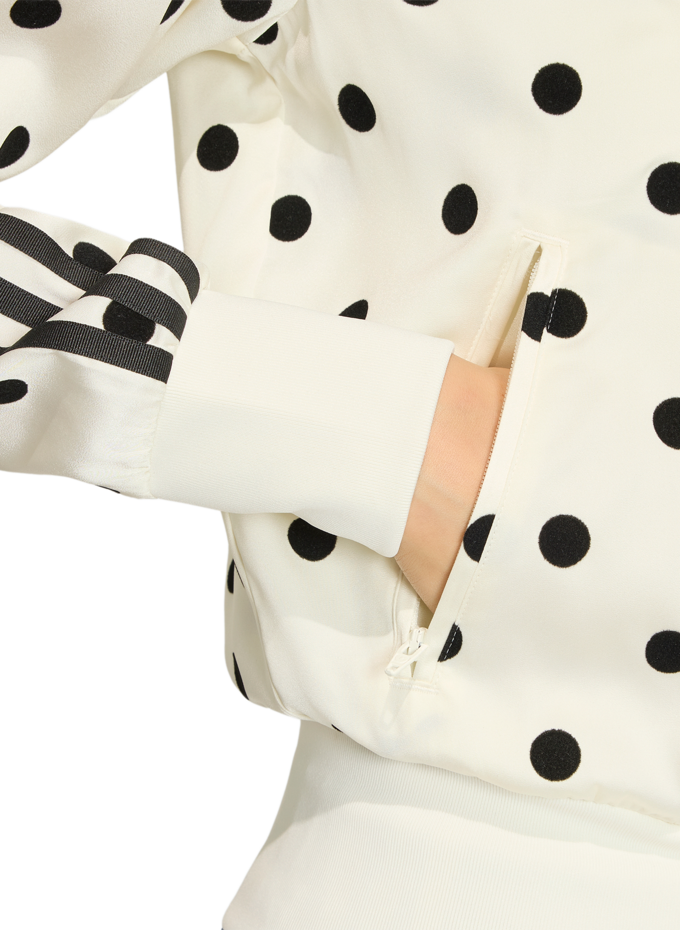 Satin Polka Dots Tracksuit Jacket ADIDAS White
