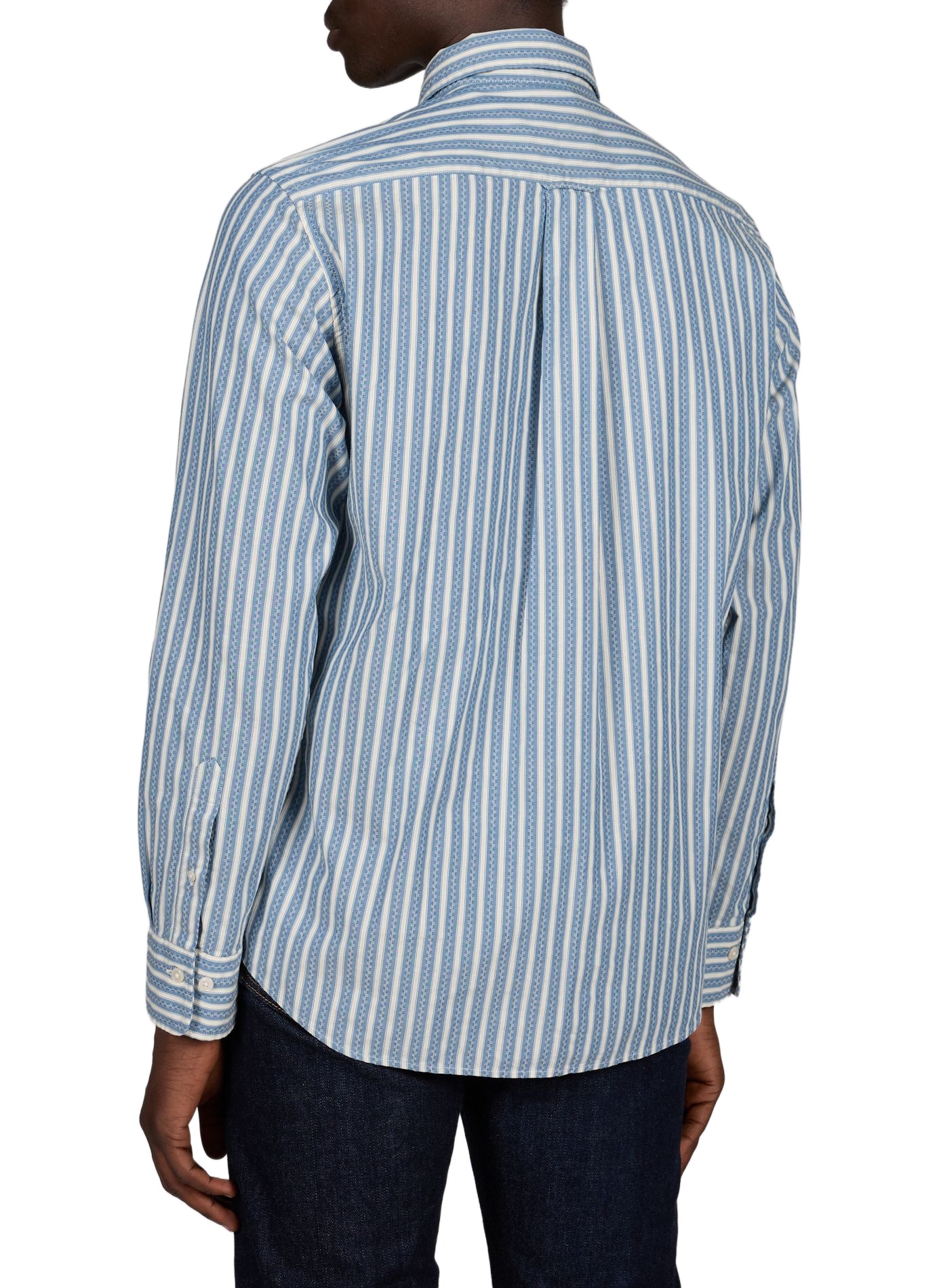 Chemise droite à motif en coton GANT Bleu