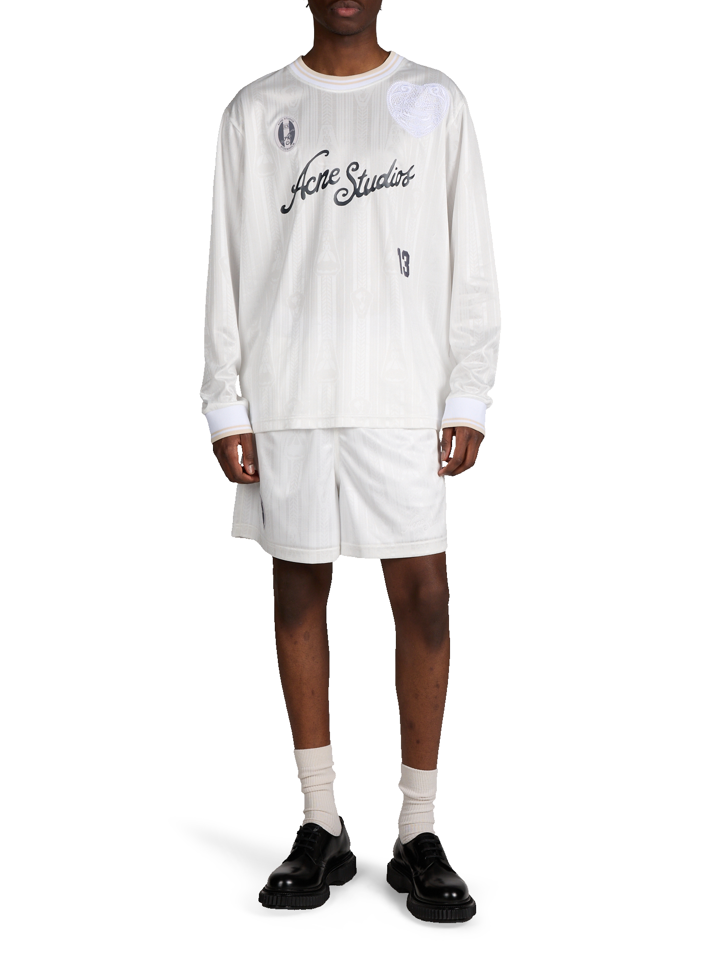 Maillot de sport en jersey brodé ACNE STUDIOS Blanc