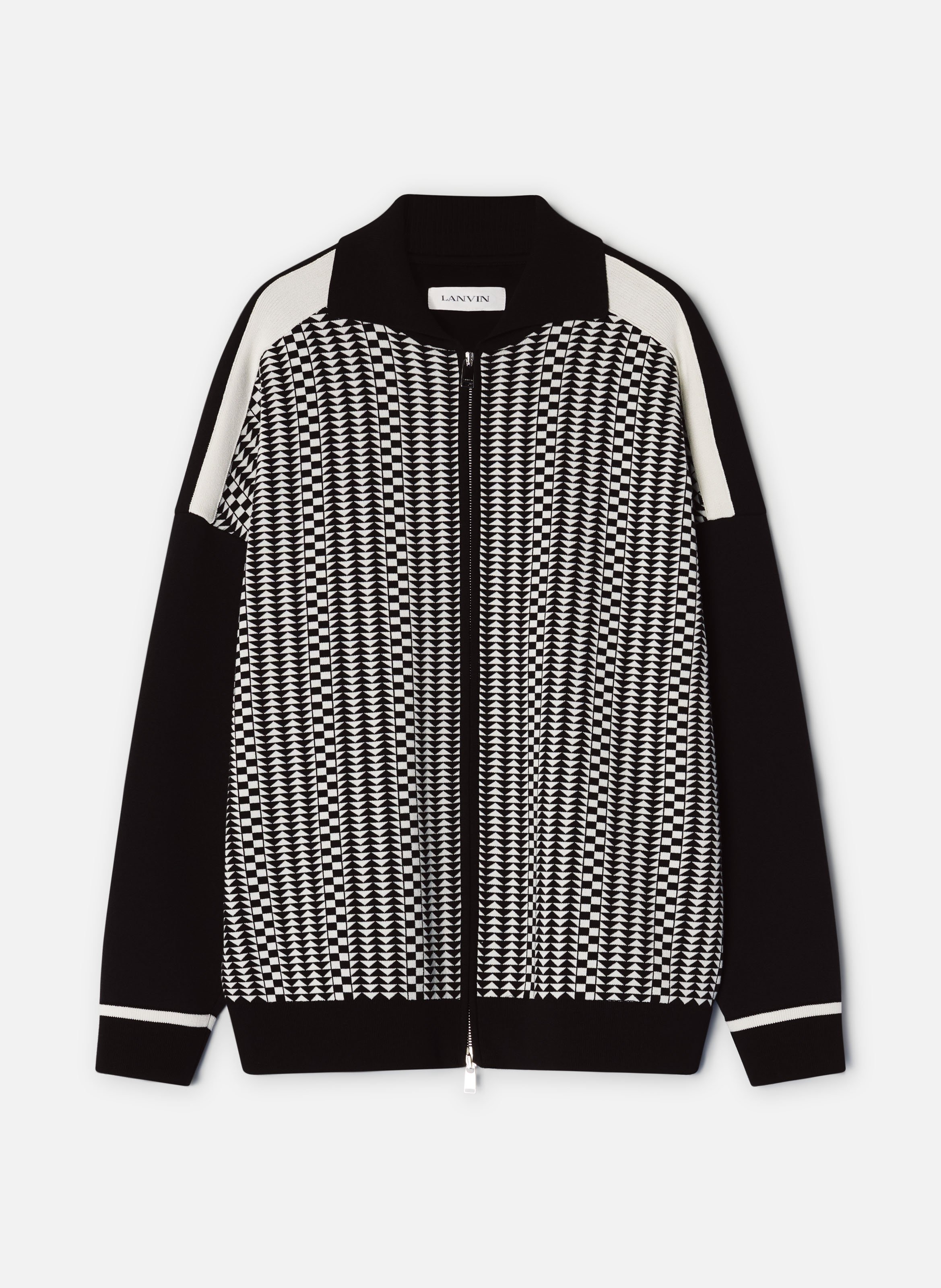 Blouson zippé en jacquard de soie et coton LANVIN Gris