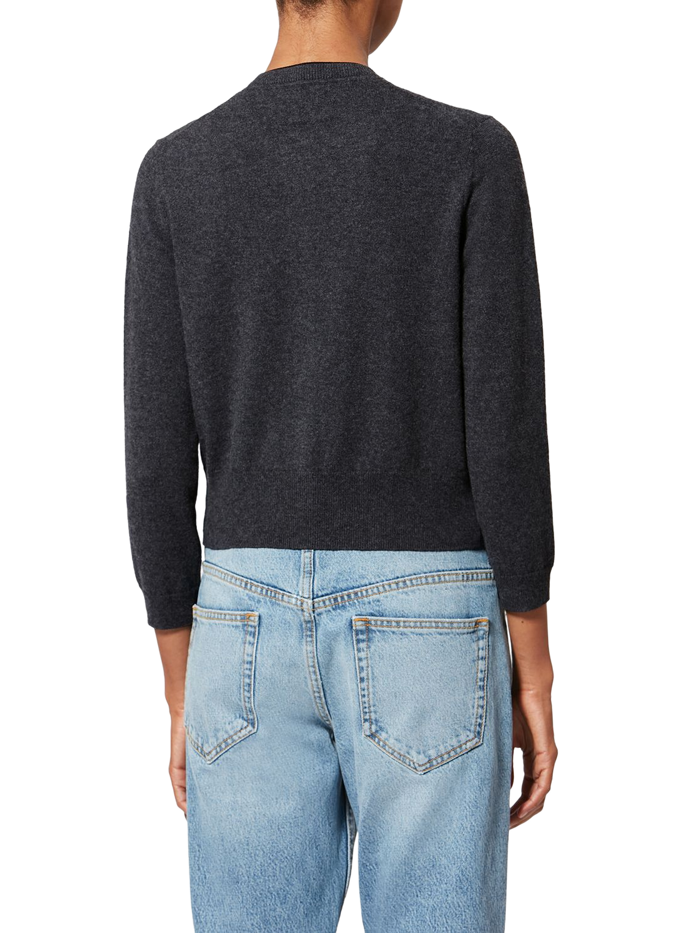 Cardigan mit Logo aus Baumwolle und Wolle ISABEL MARANT Grau
