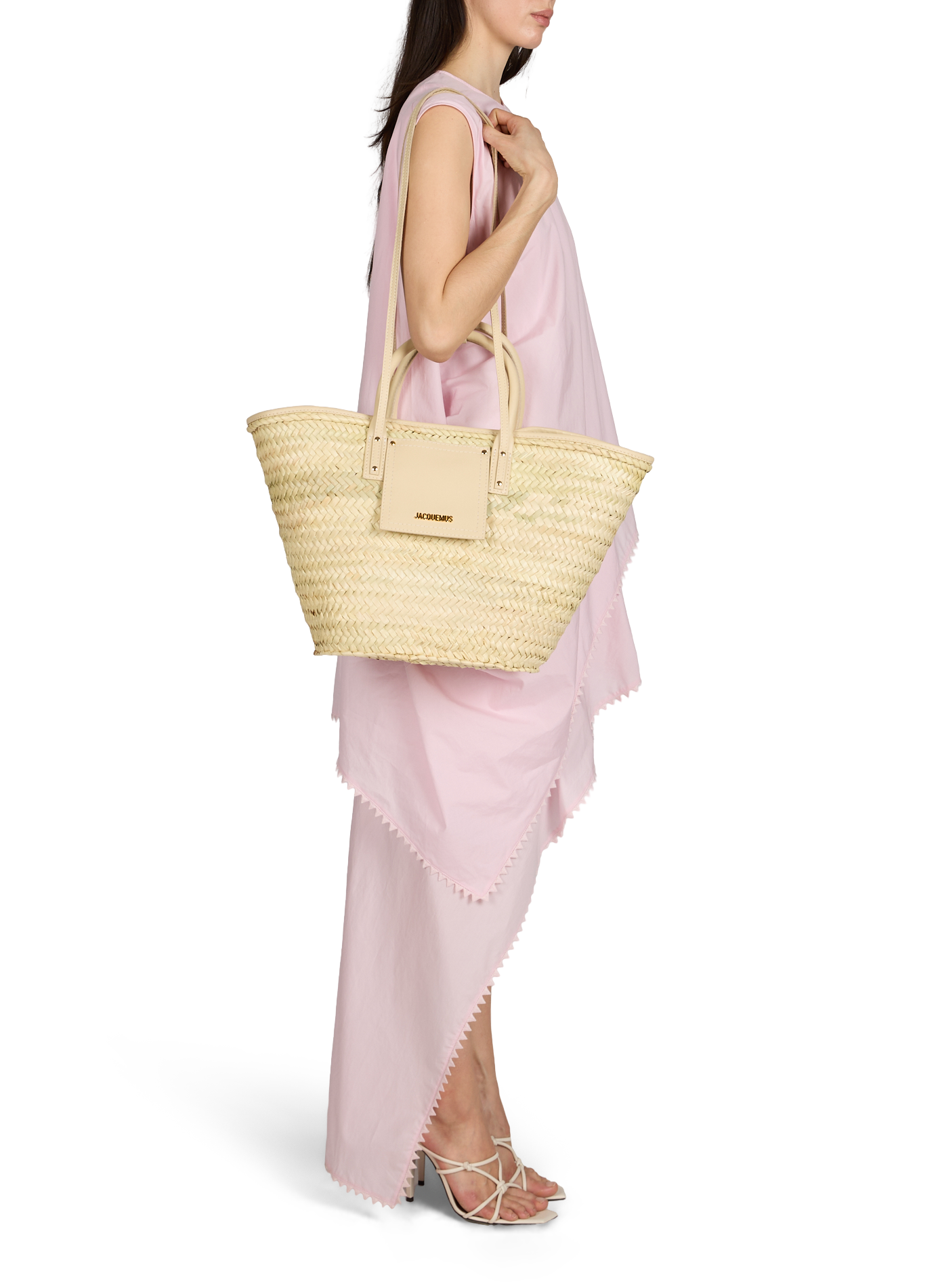 Le Panier Soli en cuir et coton JACQUEMUS Multicolore